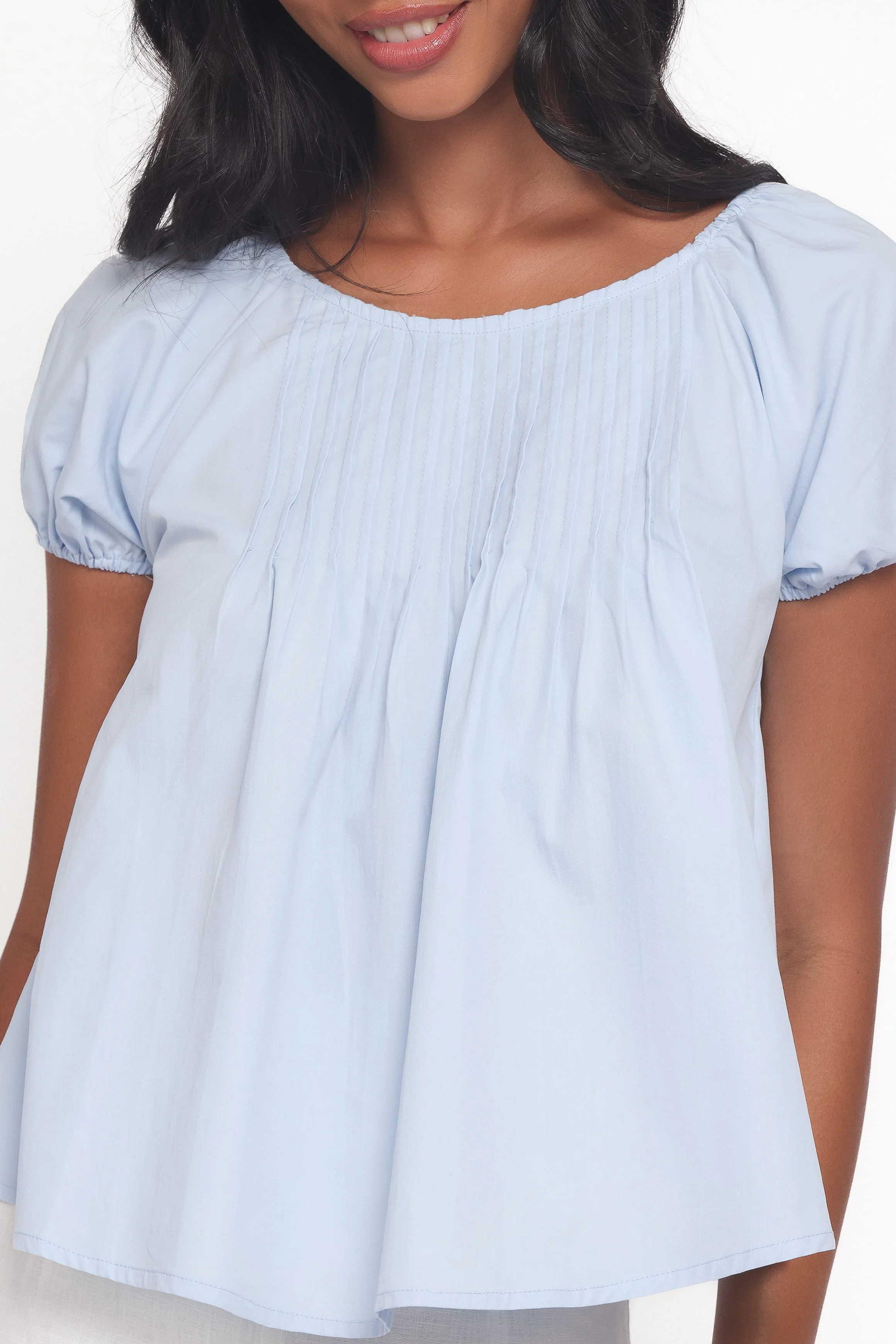 Abbot Pleated Top - Blue - Image 3