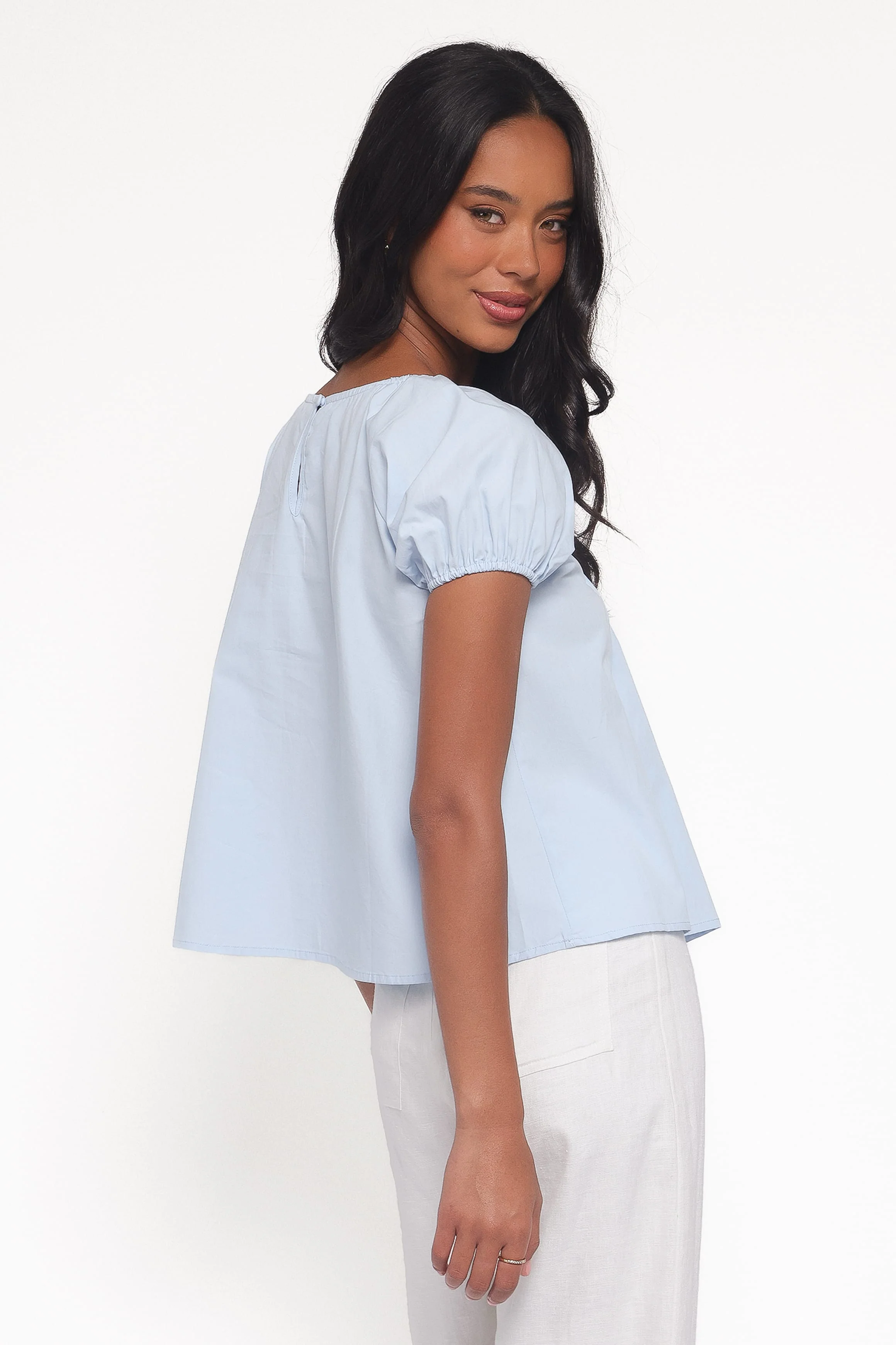 Abbot Pleated Top - Blue - Image 5
