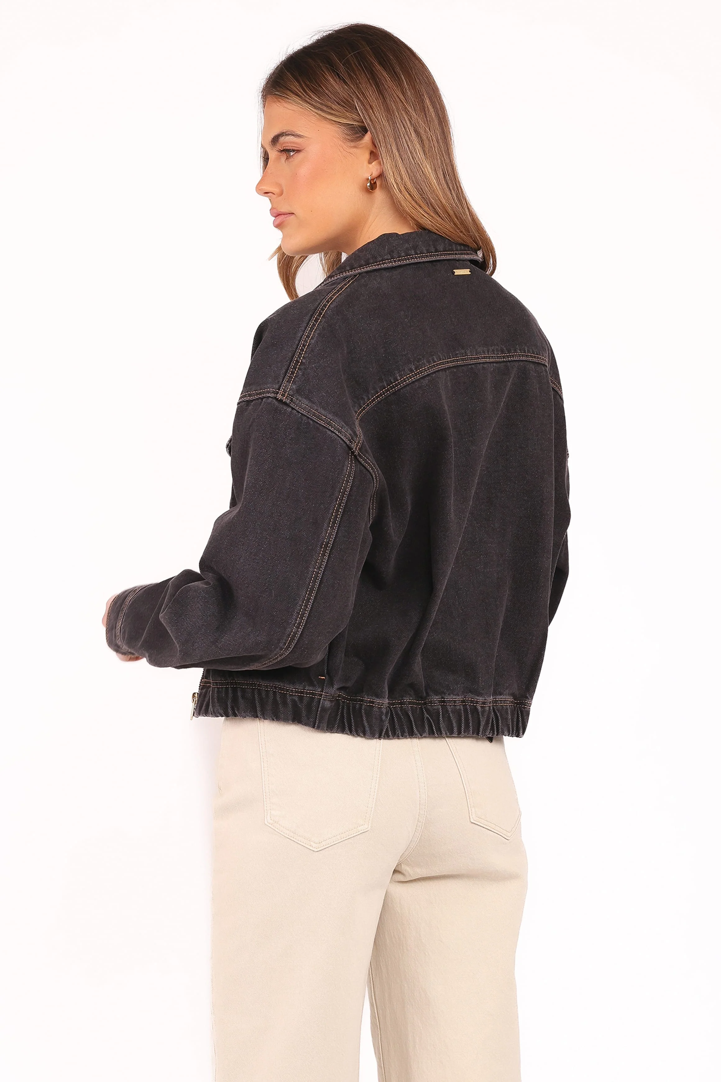 Abrand Denim Bomber Jacket - Cara Washed Black - Image 8