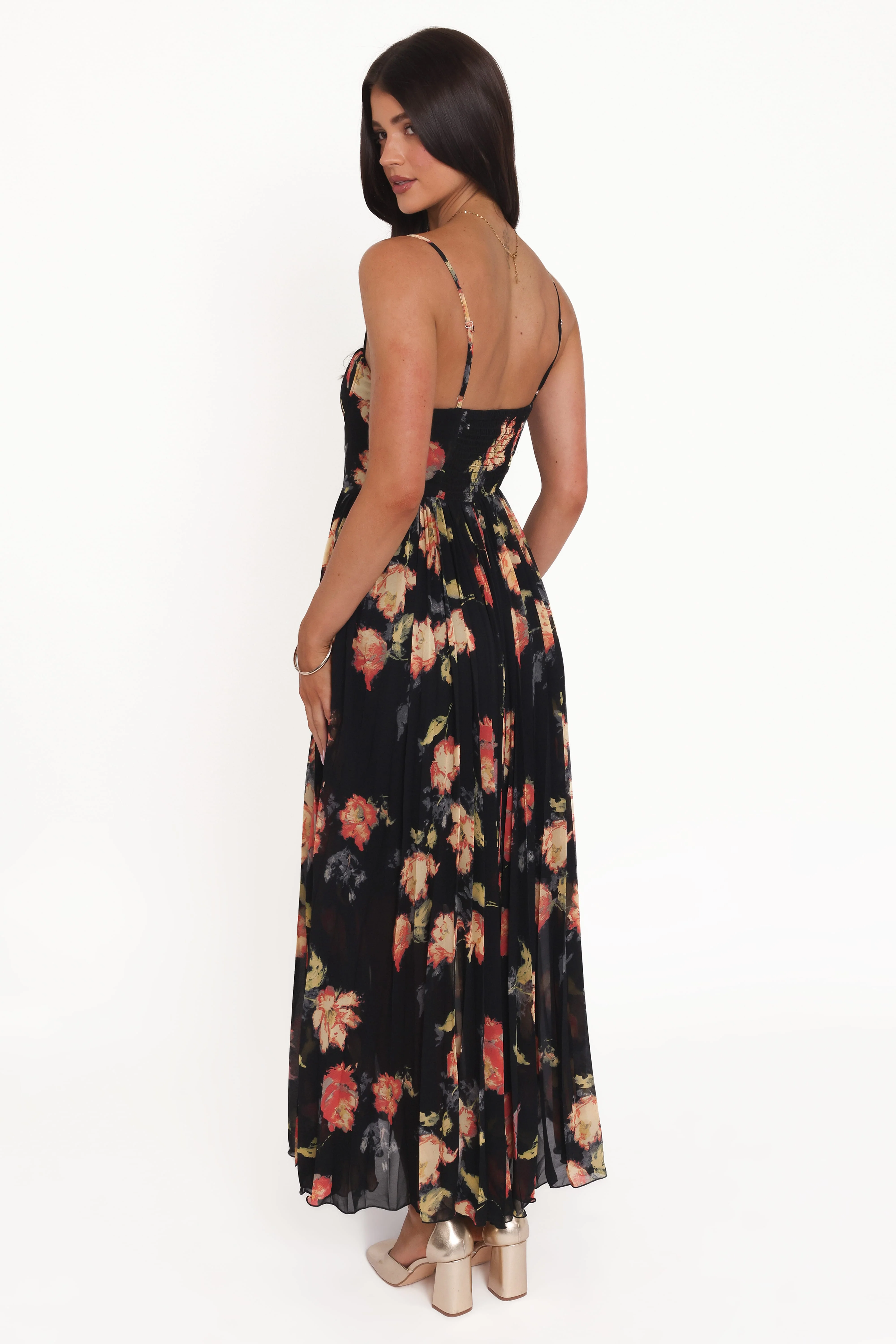 Achanti Pleated Maxi Dress - Black Multi - Image 5
