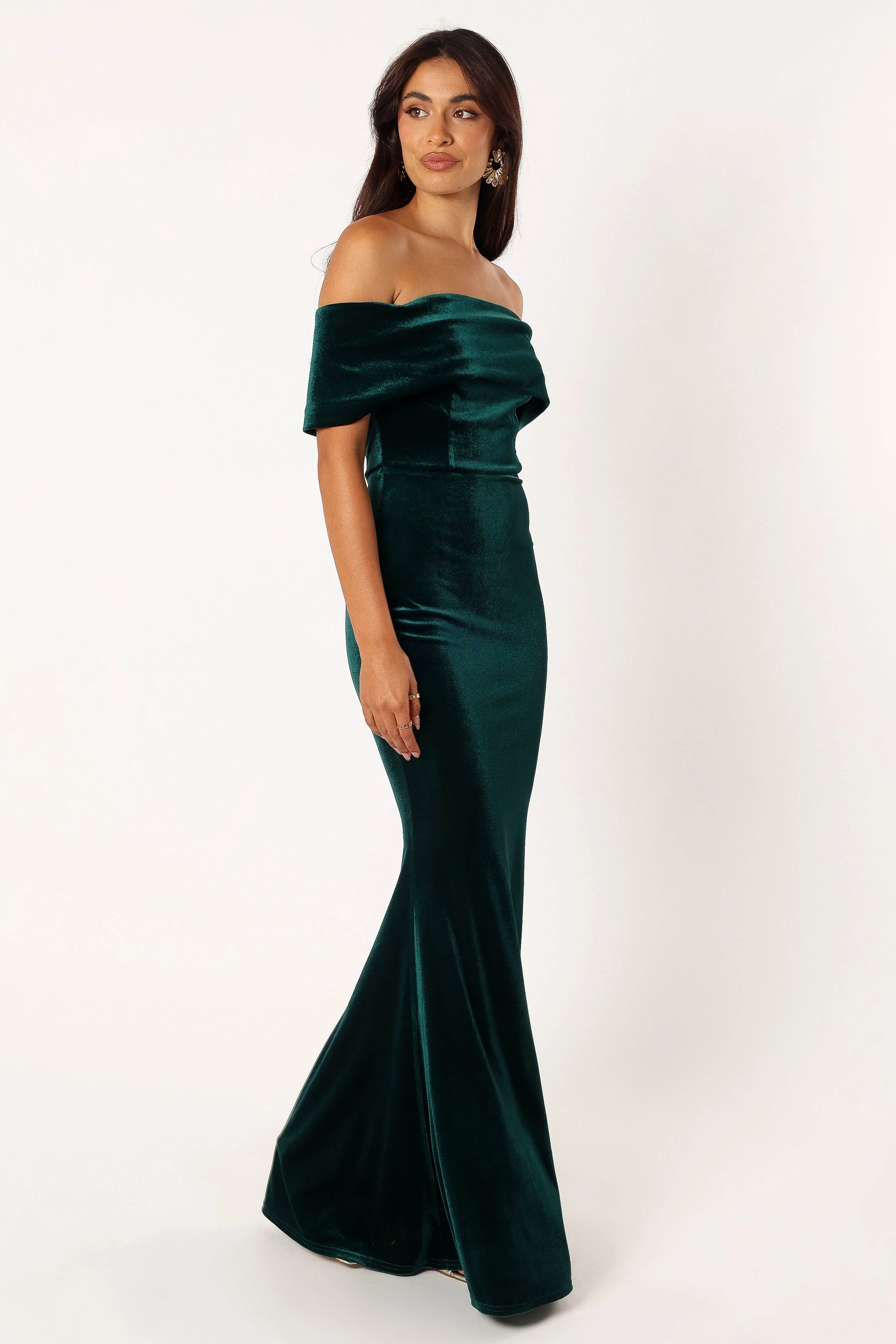 Adair Off Shoulder Maxi Dress - Emerald Green - Image 8