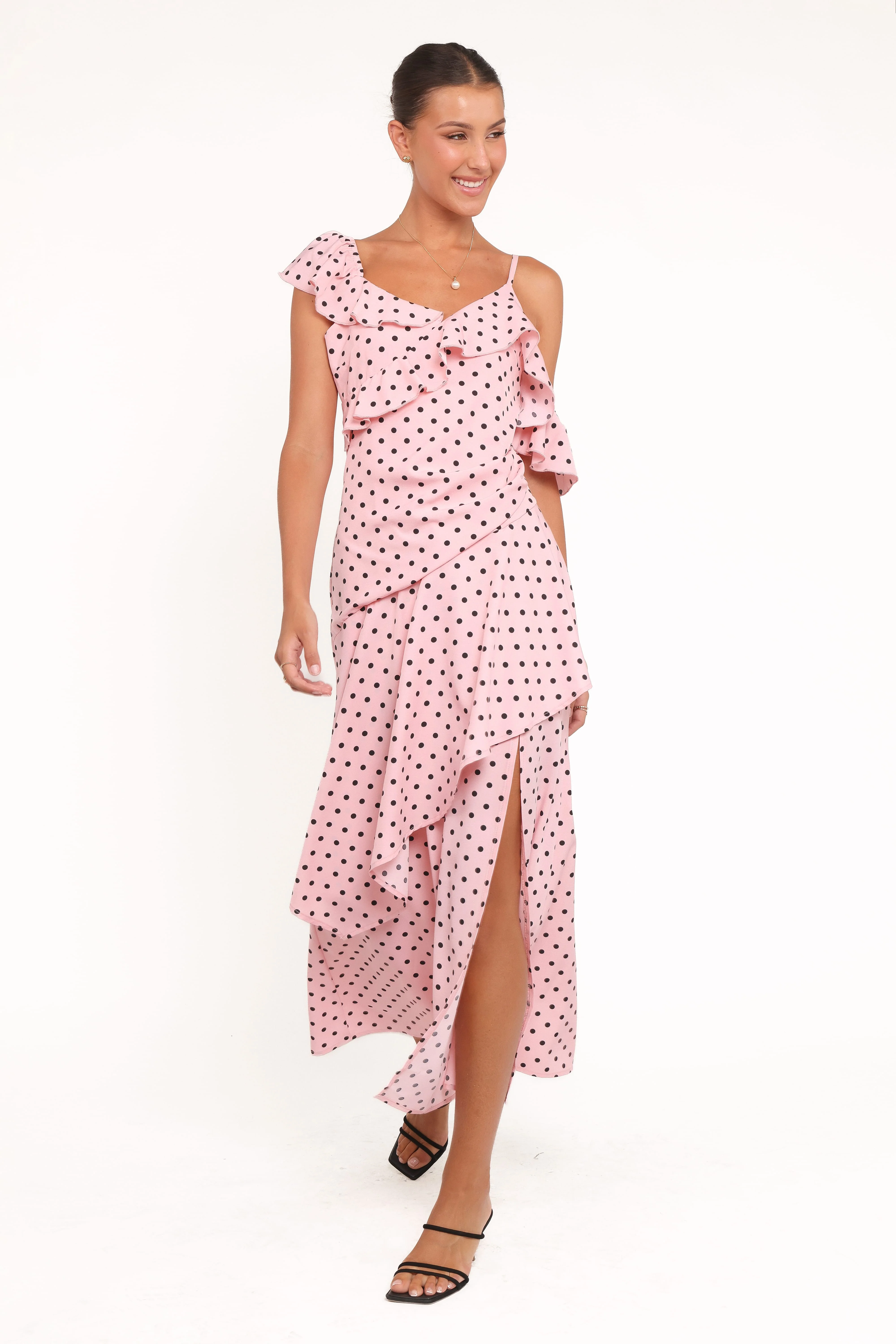 Adelina Maxi Dress - Pink Polka Dot - Image 6