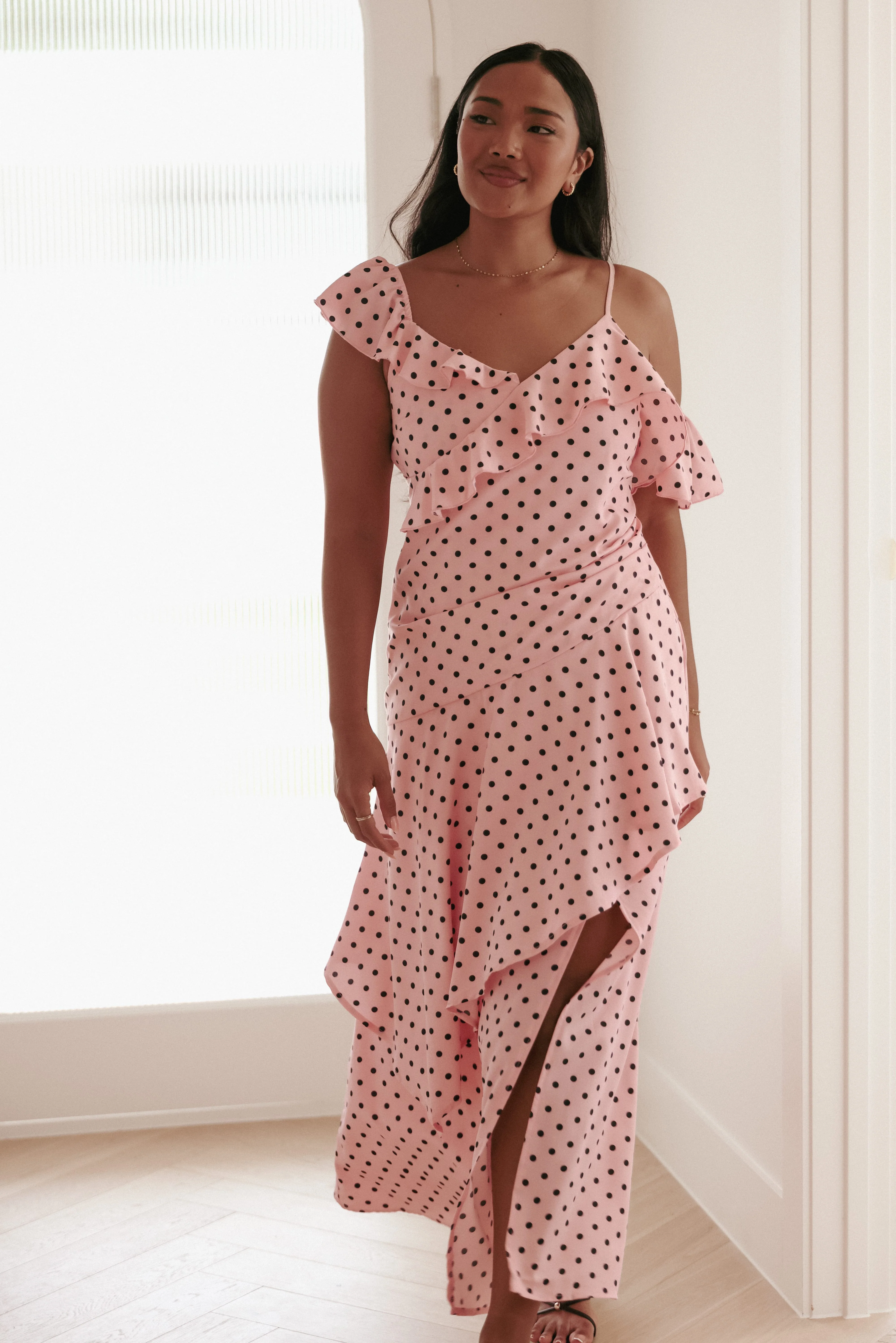 Adelina Maxi Dress - Pink Polka Dot - Image 8