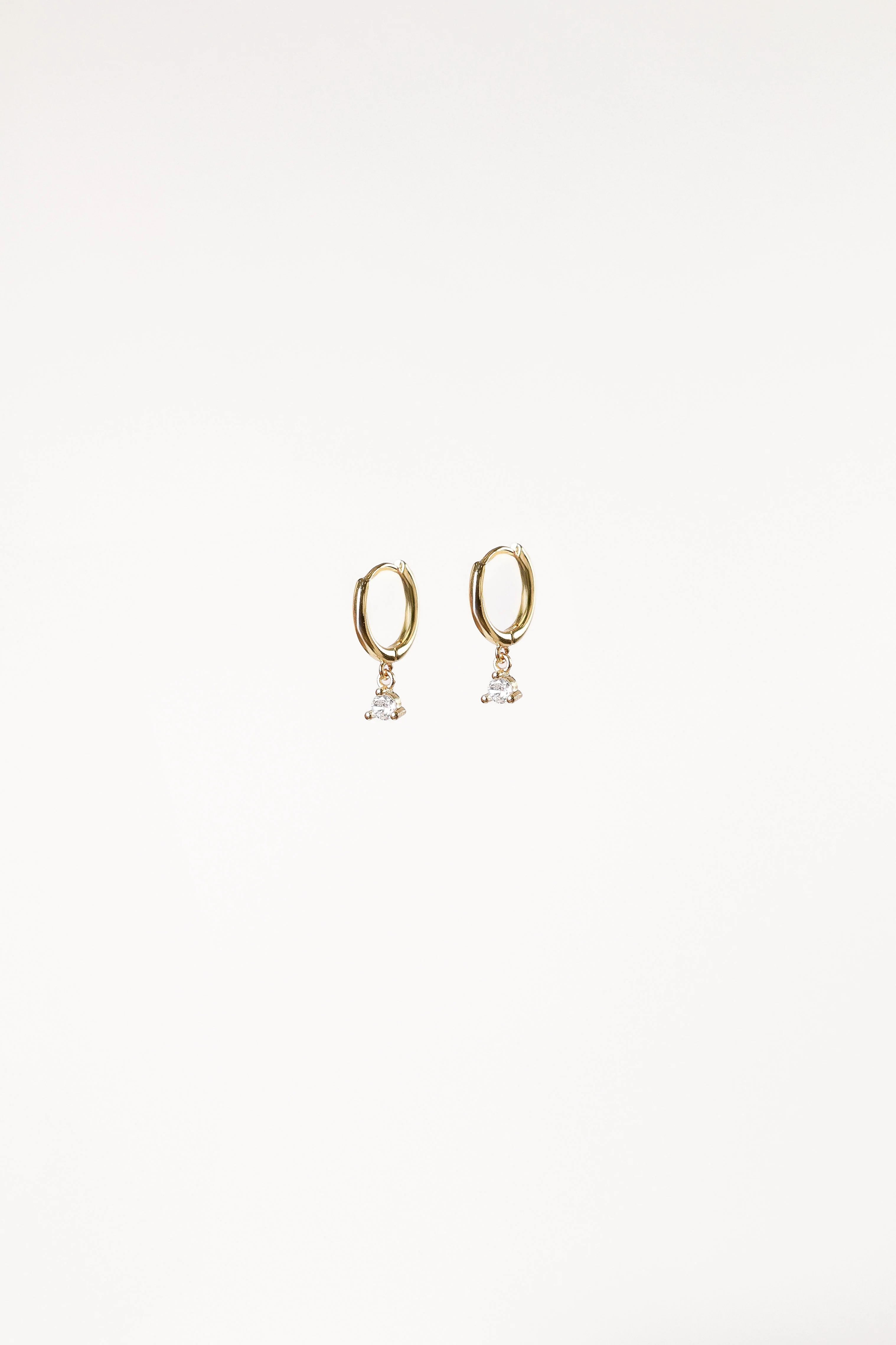 Adley Hoop Rhinestone Earrings - Gold - Image 2