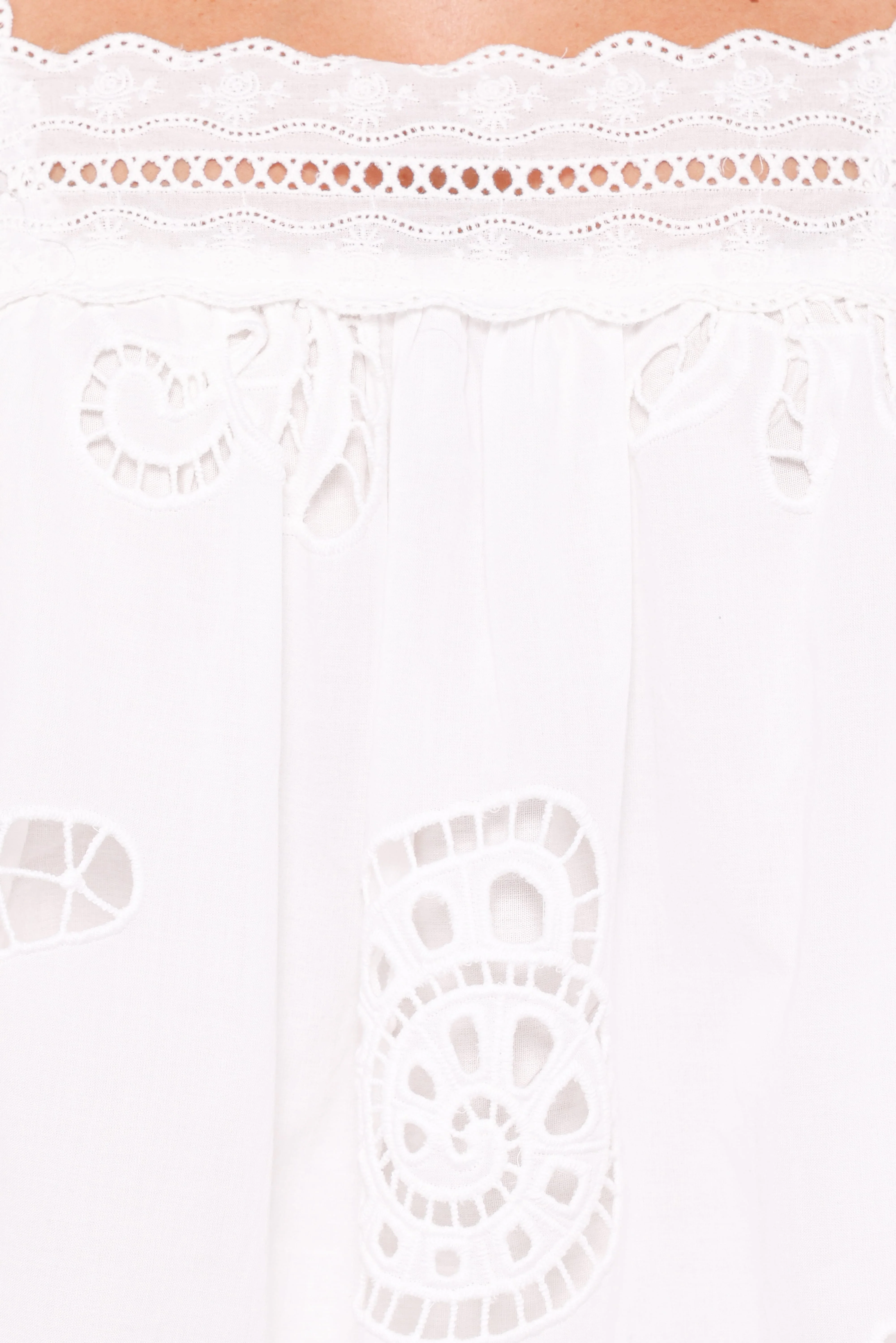 Aideen Eyelet Top - White Shell - Image 6