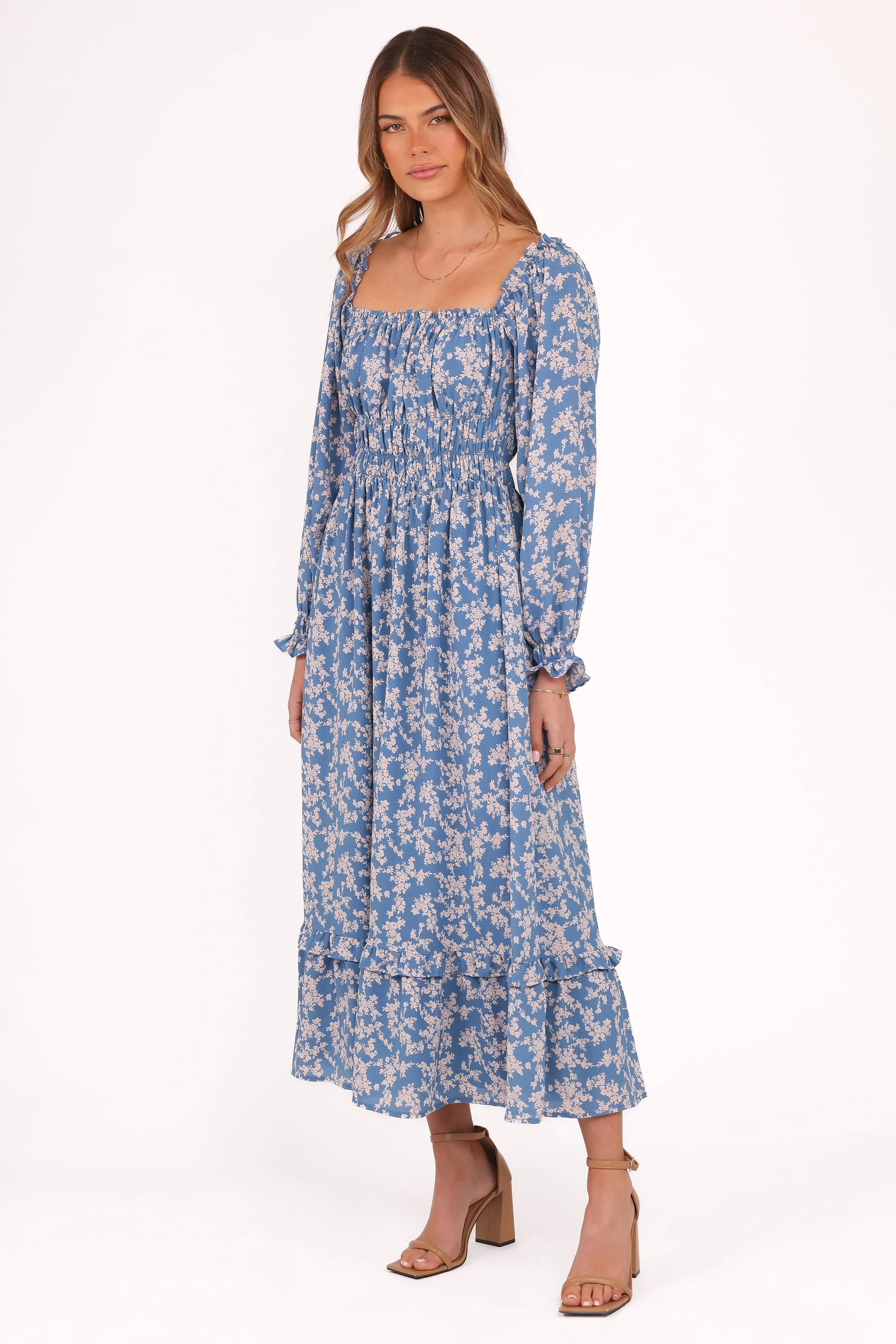 Aine Midi Dress - Blue Floral - Image 4