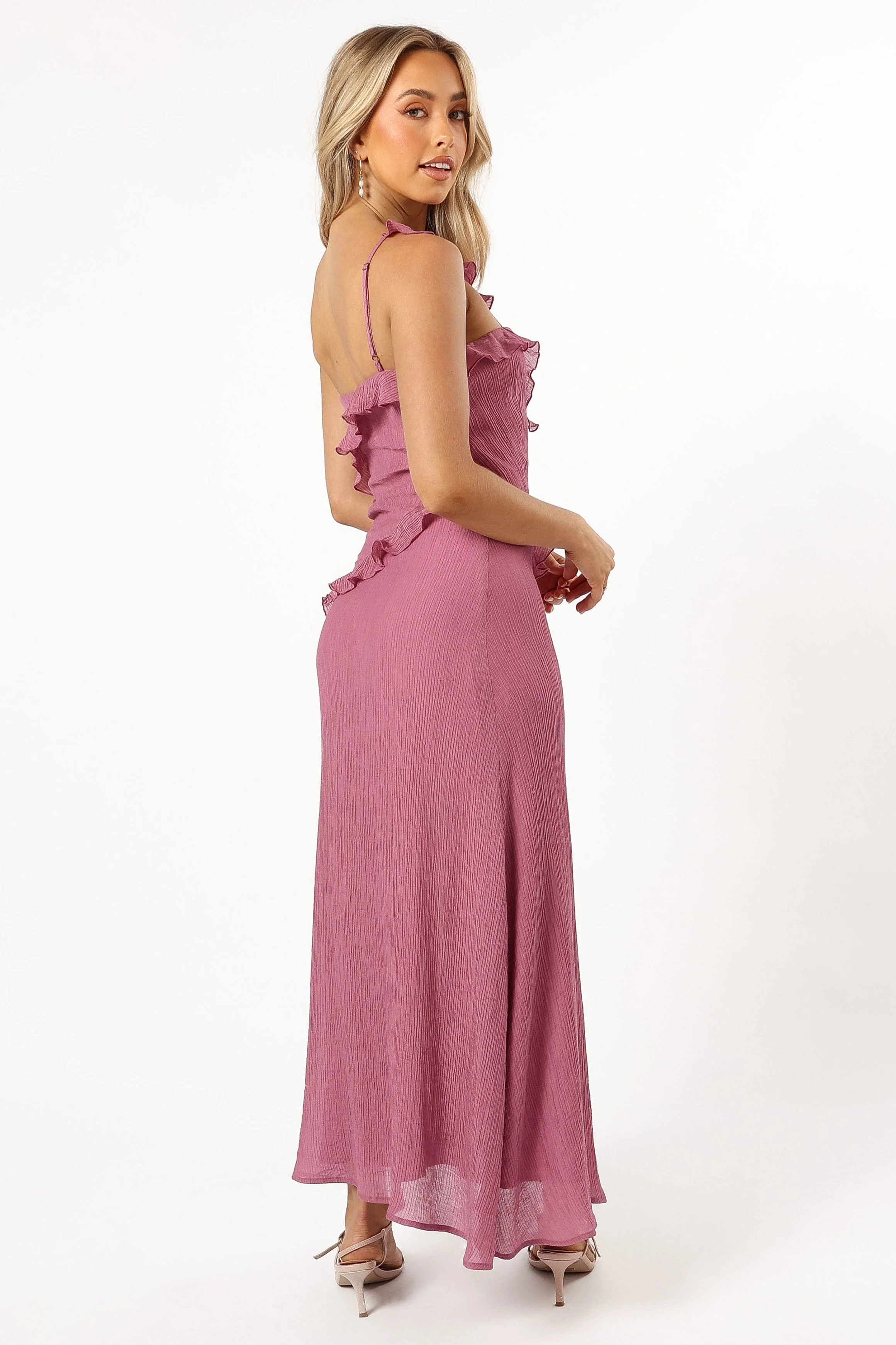 Ainslee One Shoulder Maxi Dress - Pink - Image 4