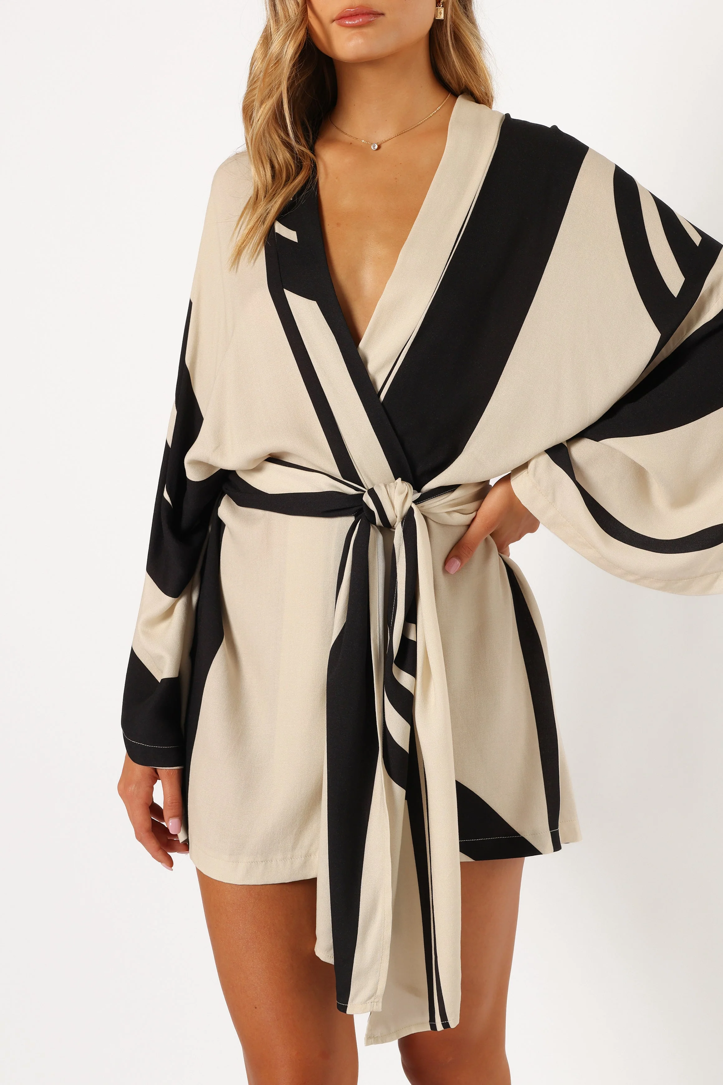 Alba Wrap Dress - Black Print - Image 6