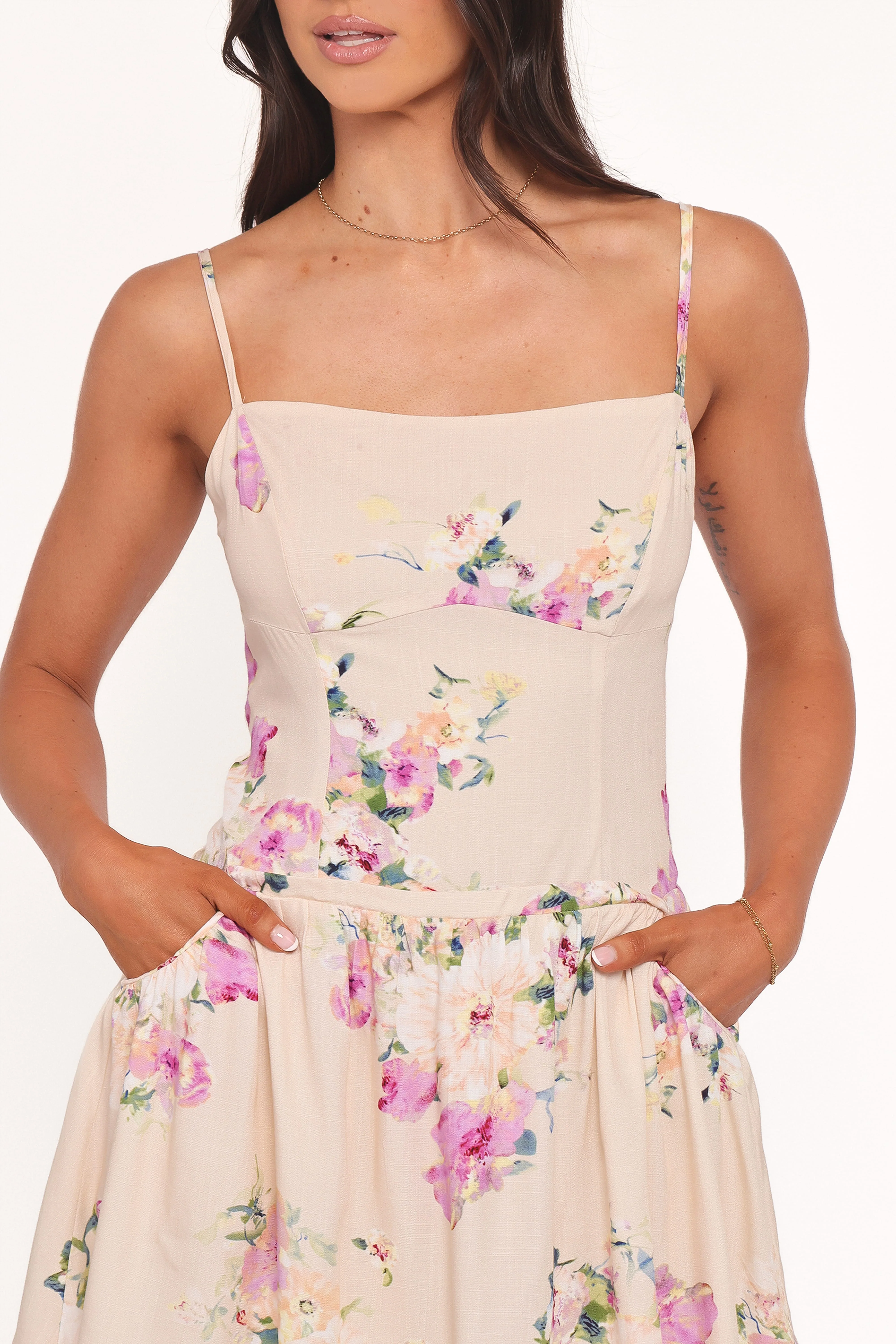 Albon Mini Dress - Cream Floral - Image 2
