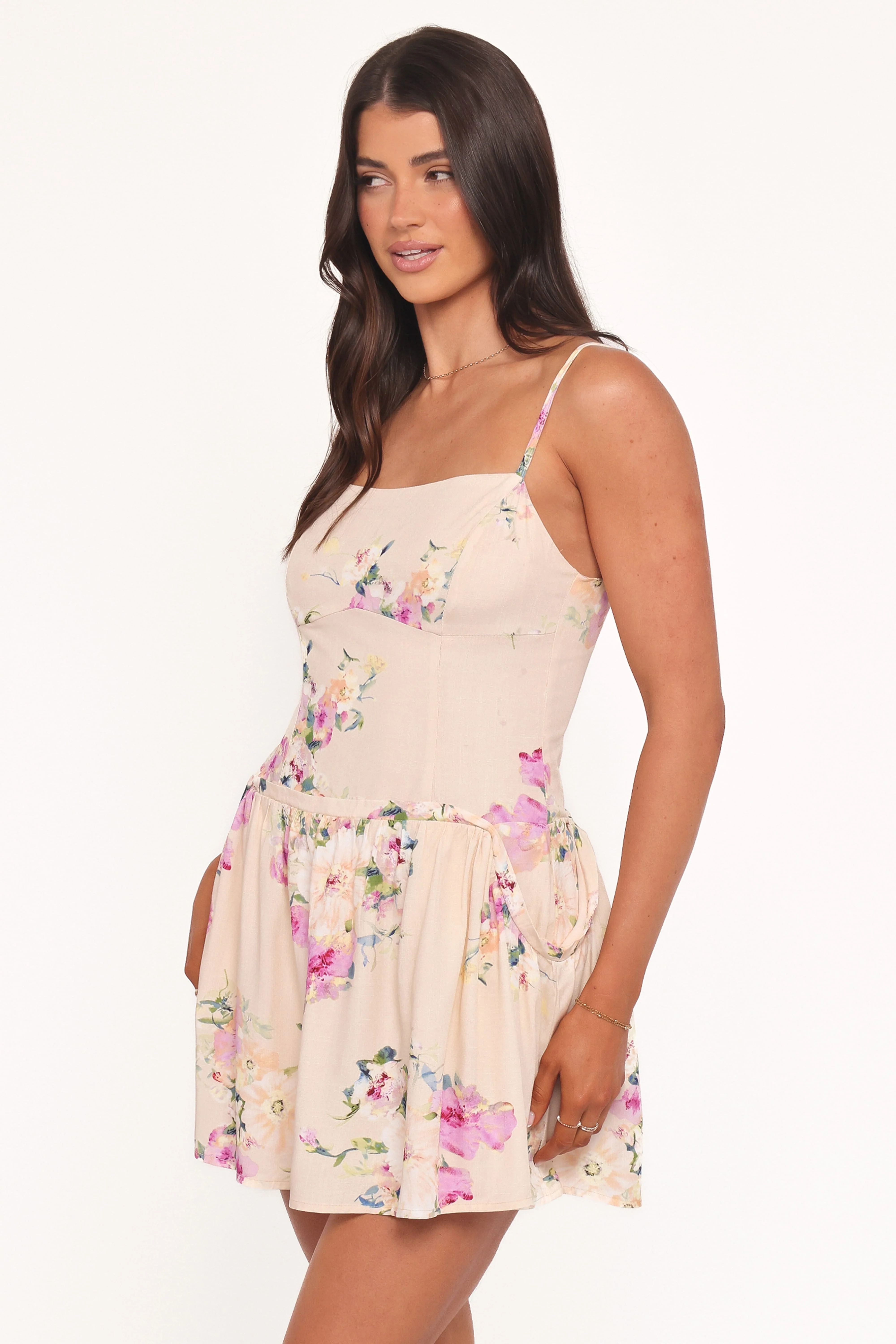 Albon Mini Dress - Cream Floral - Image 3