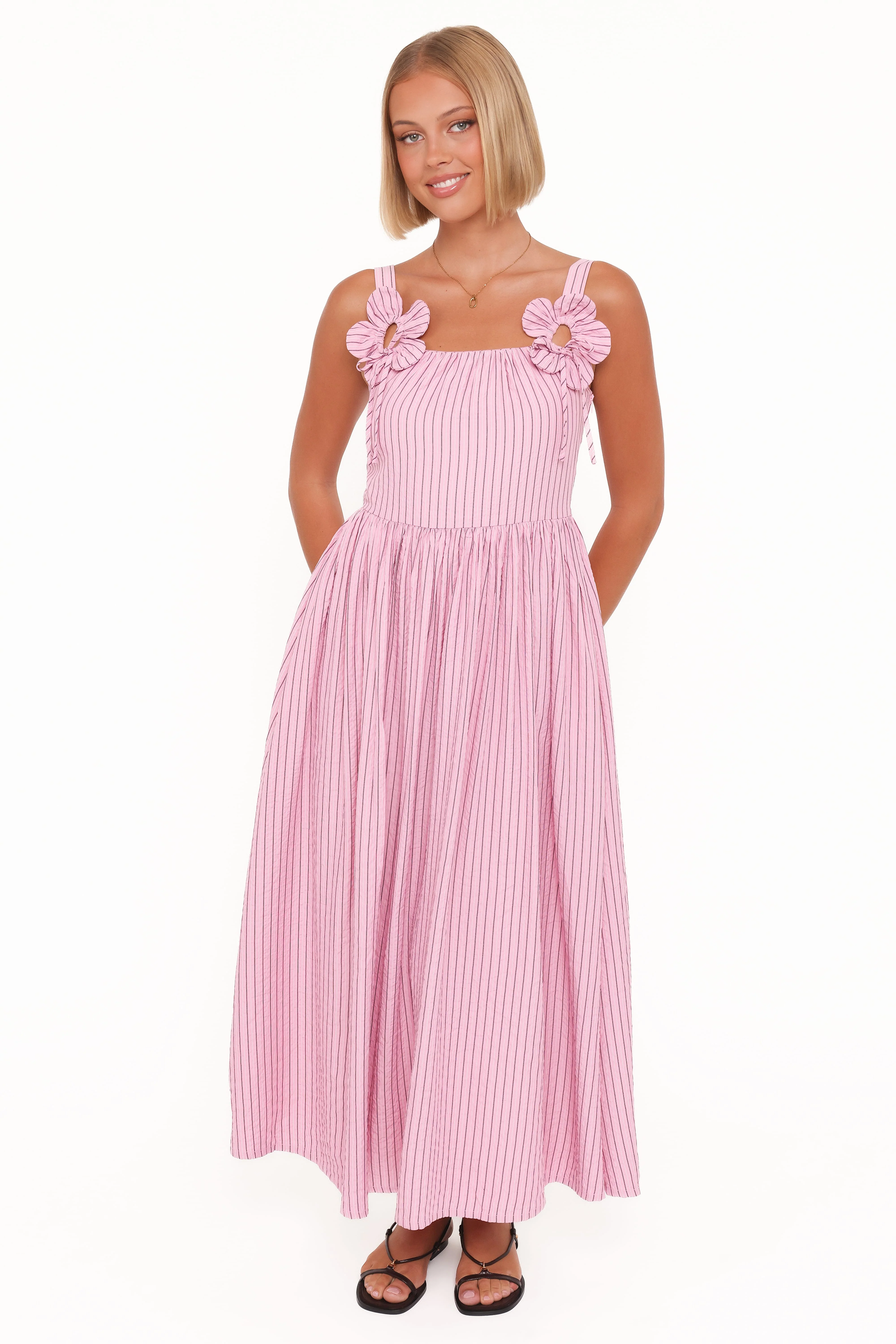 Alden Maxi Dress - Pink/White Stripe - Image 2
