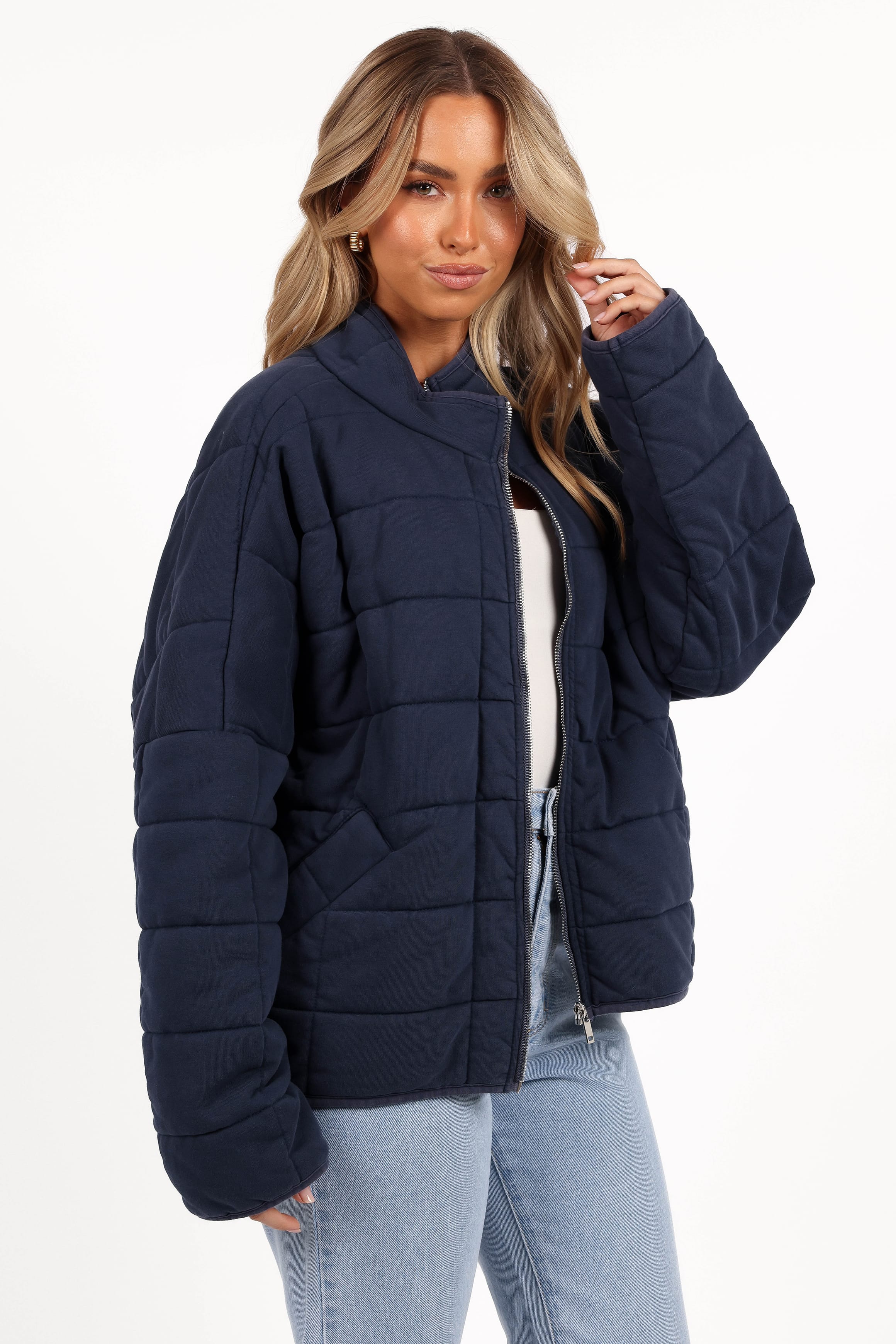 Alegra Quilted Jacket - Navy - Image 4