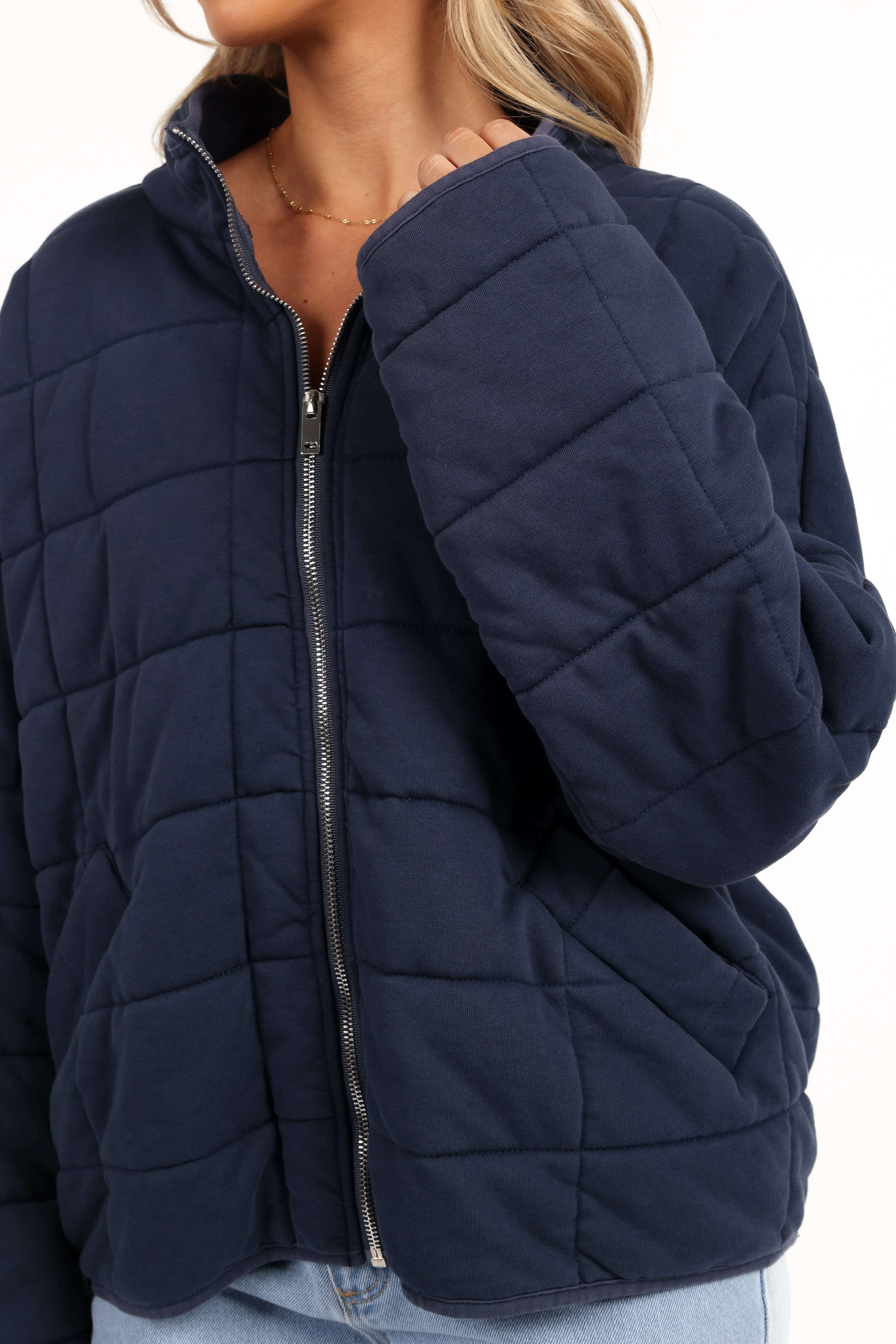 Alegra Quilted Jacket - Navy - Image 5