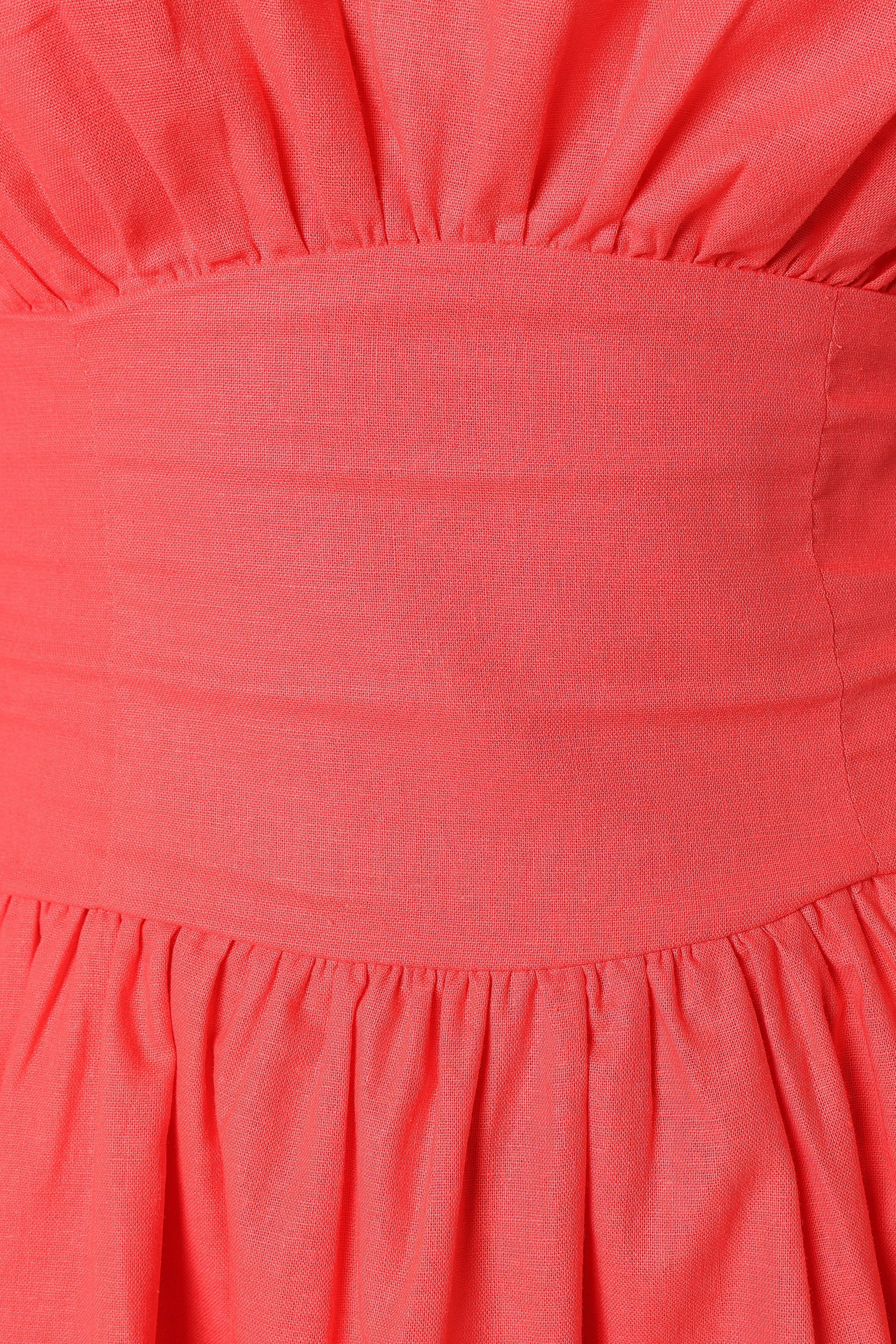 Alfie Mini Dress - Coral Red - Image 10