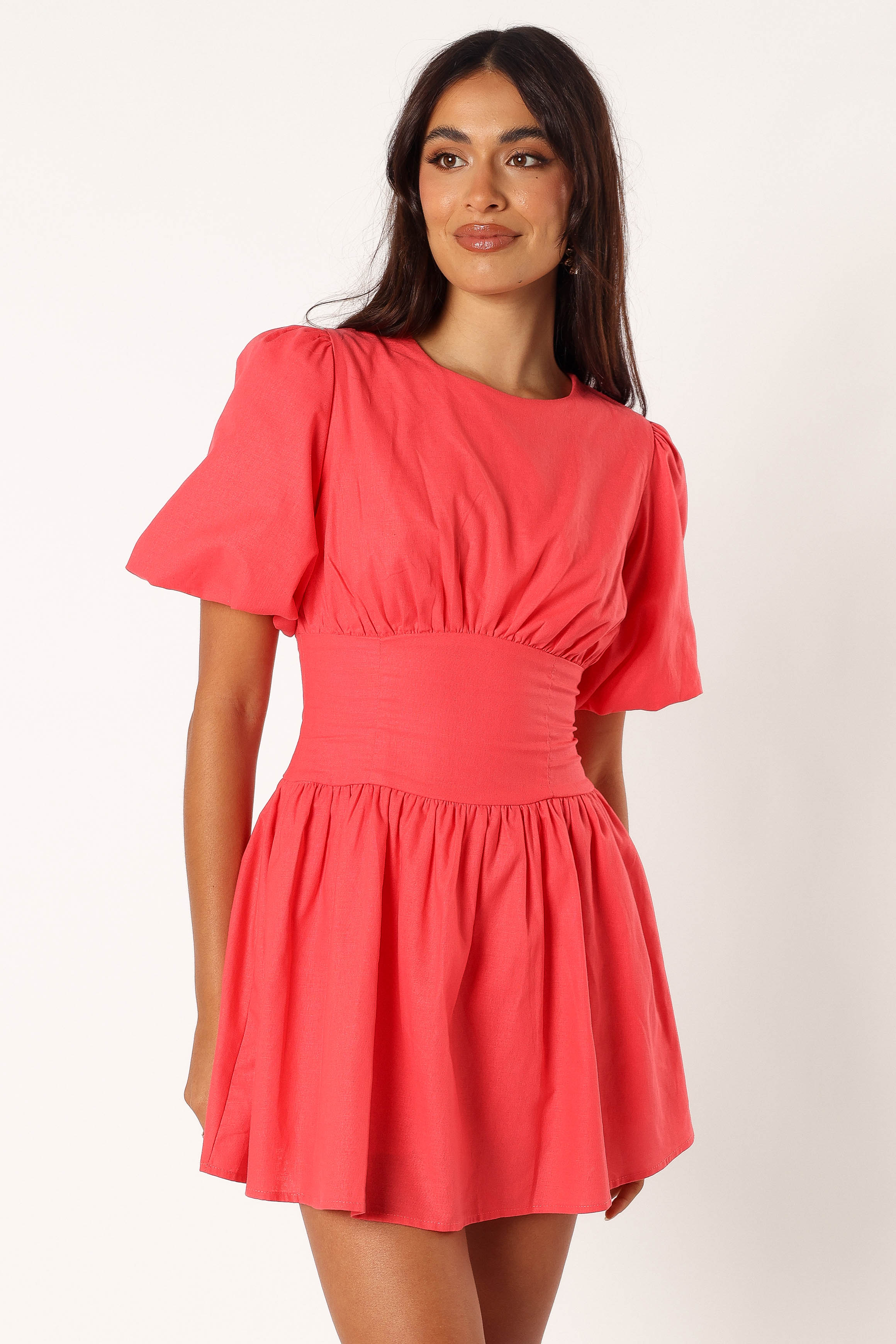 Alfie Mini Dress - Coral Red - Image 2