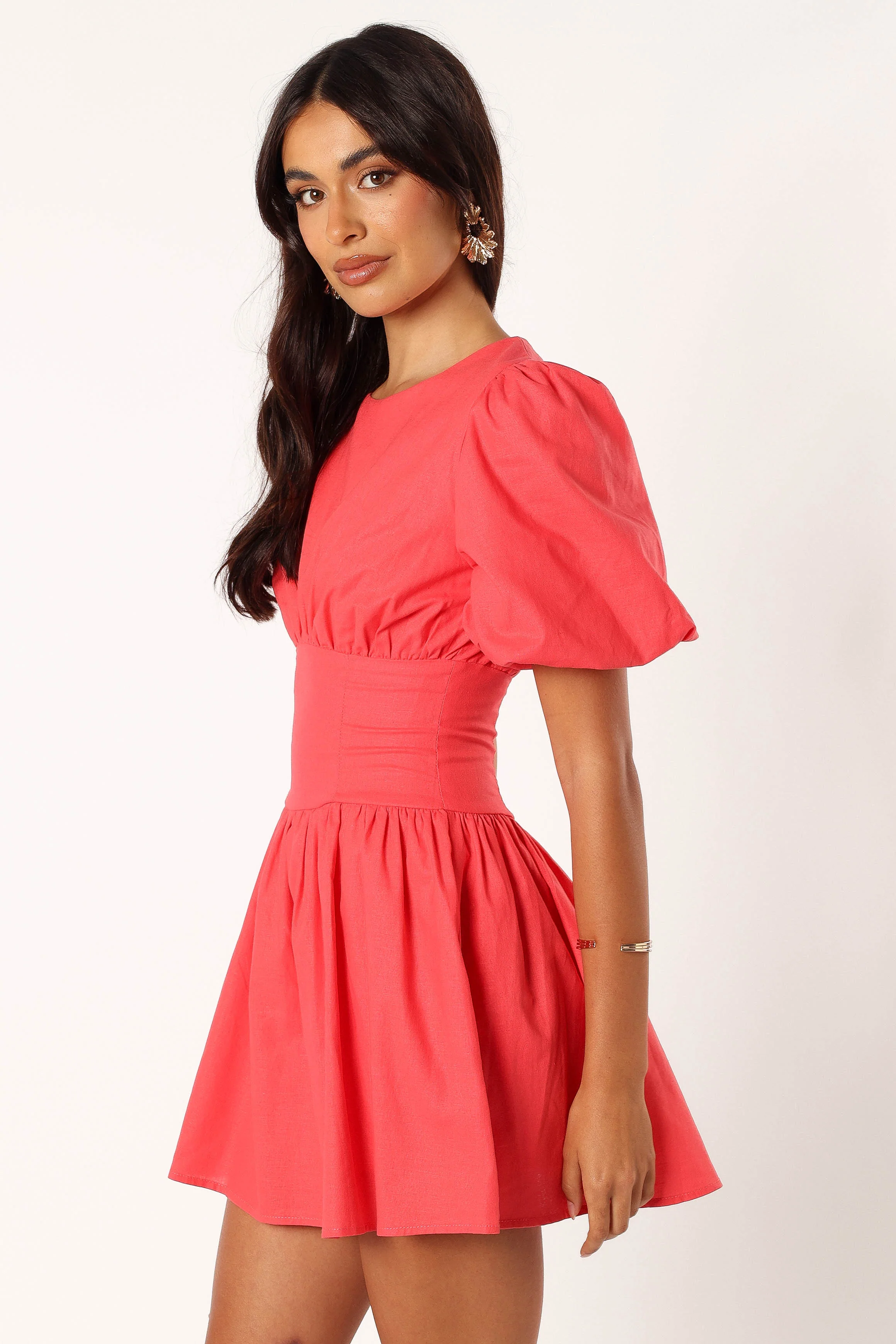 Alfie Mini Dress - Coral Red - Image 5