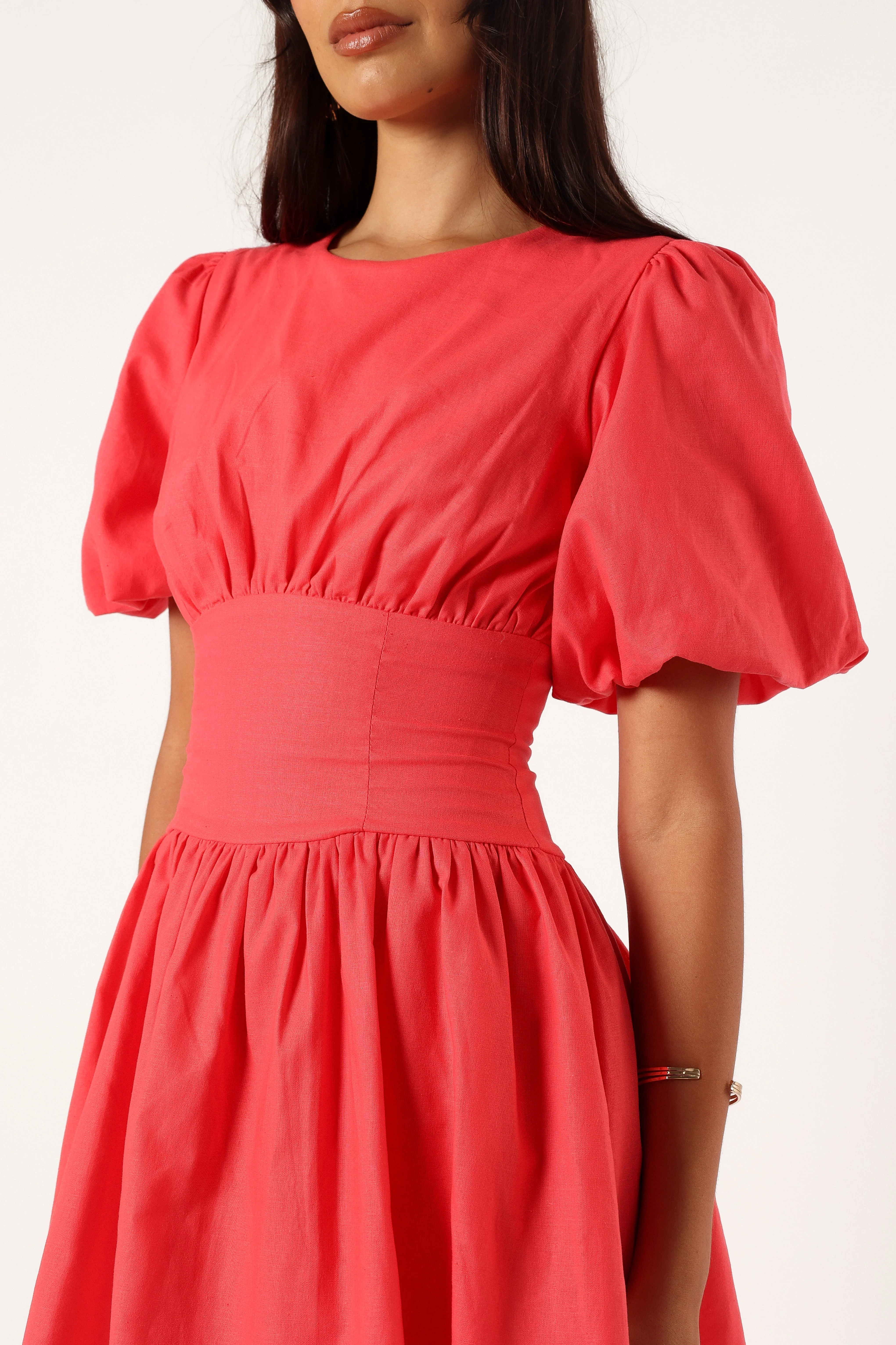 Alfie Mini Dress - Coral Red - Image 8