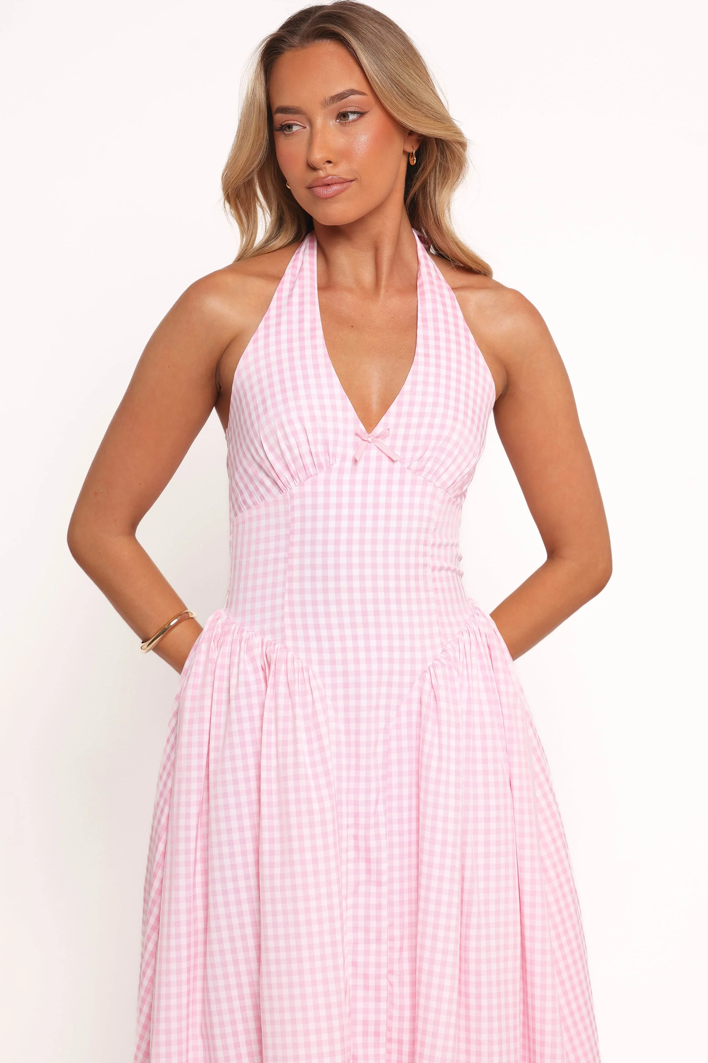 Alicia Midi Dress - Pink Gingham - Image 2