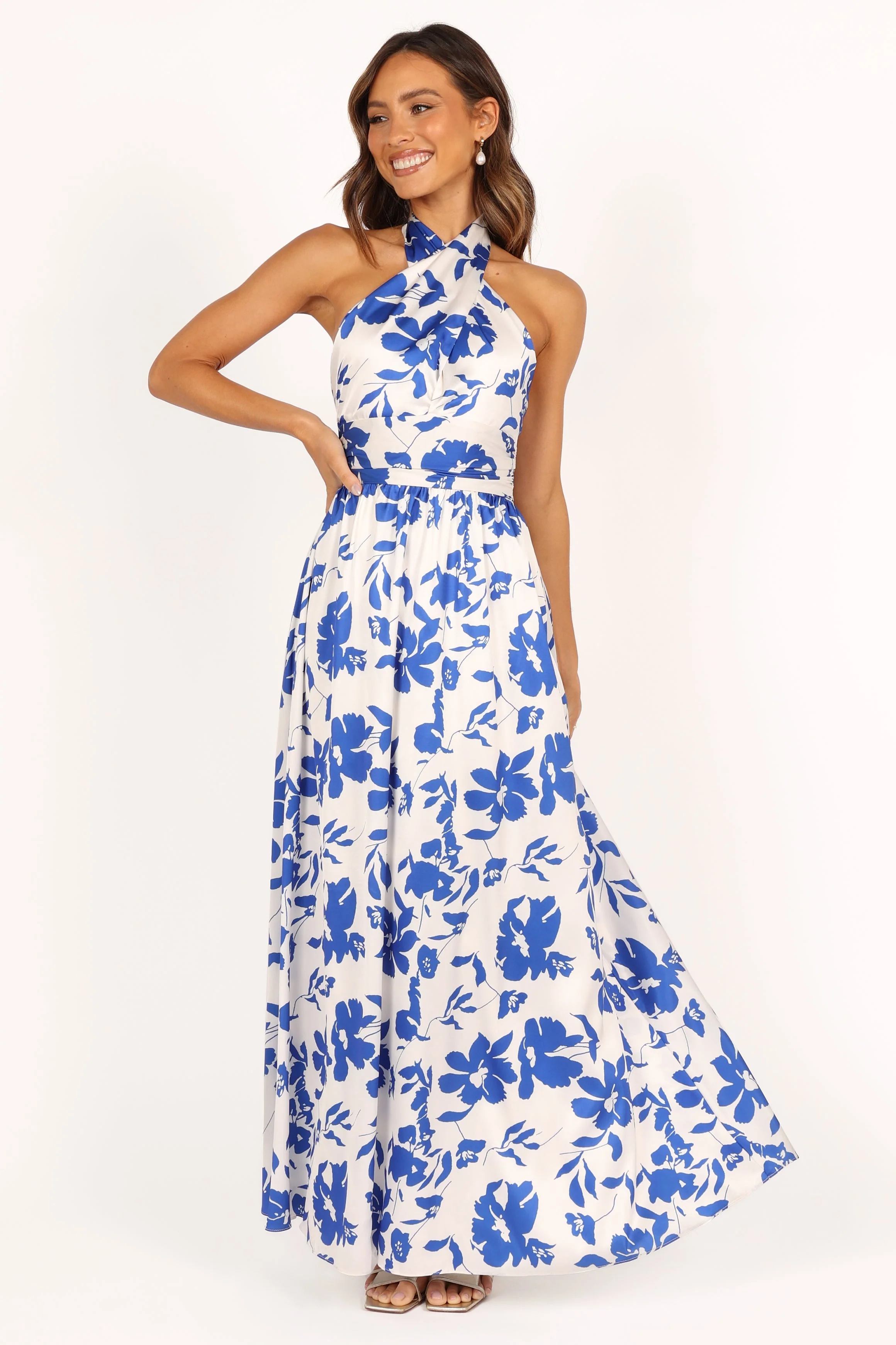 Allora Halter Dress - Blue Floral - Image 12
