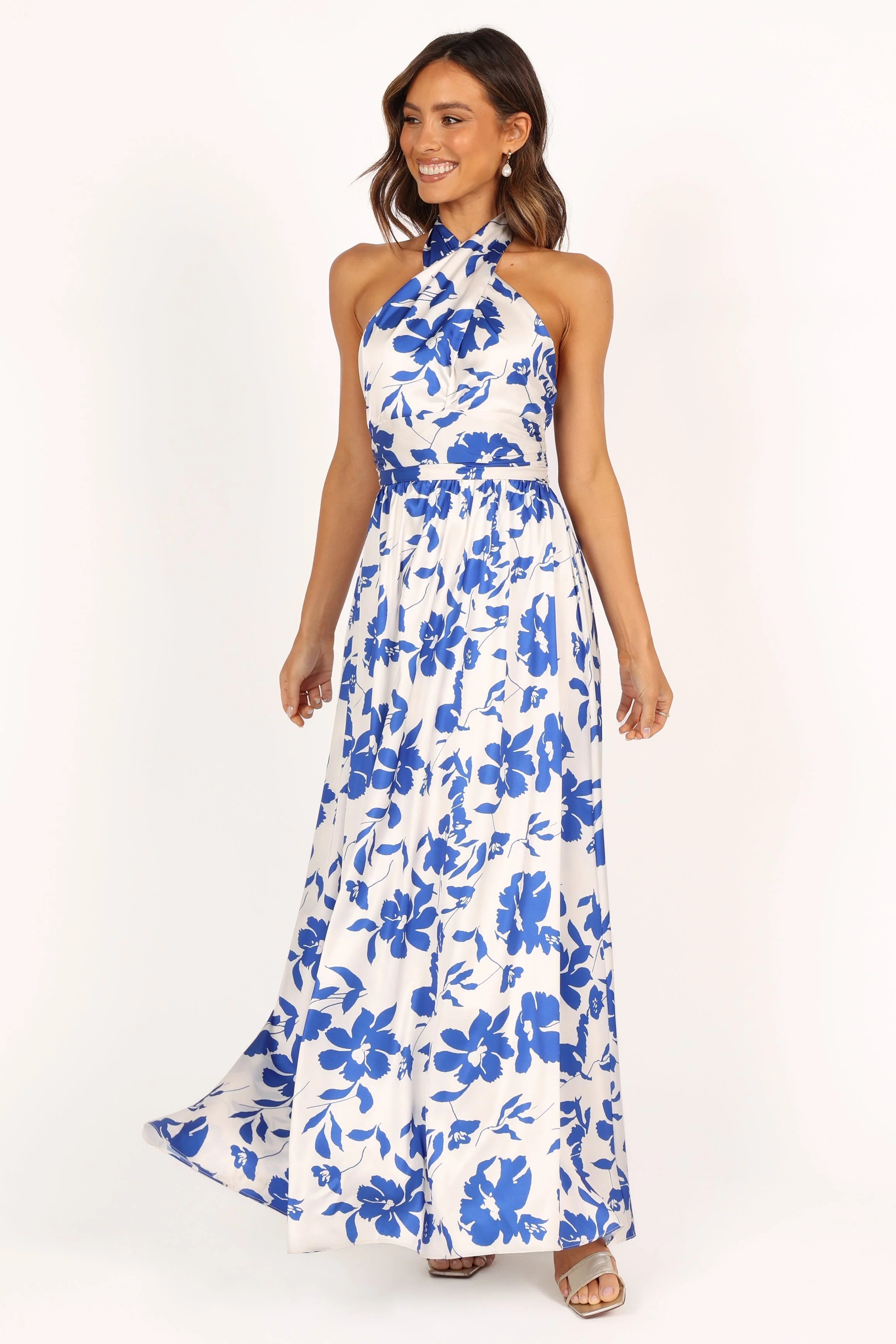 Allora Halter Dress - Blue Floral - Image 4