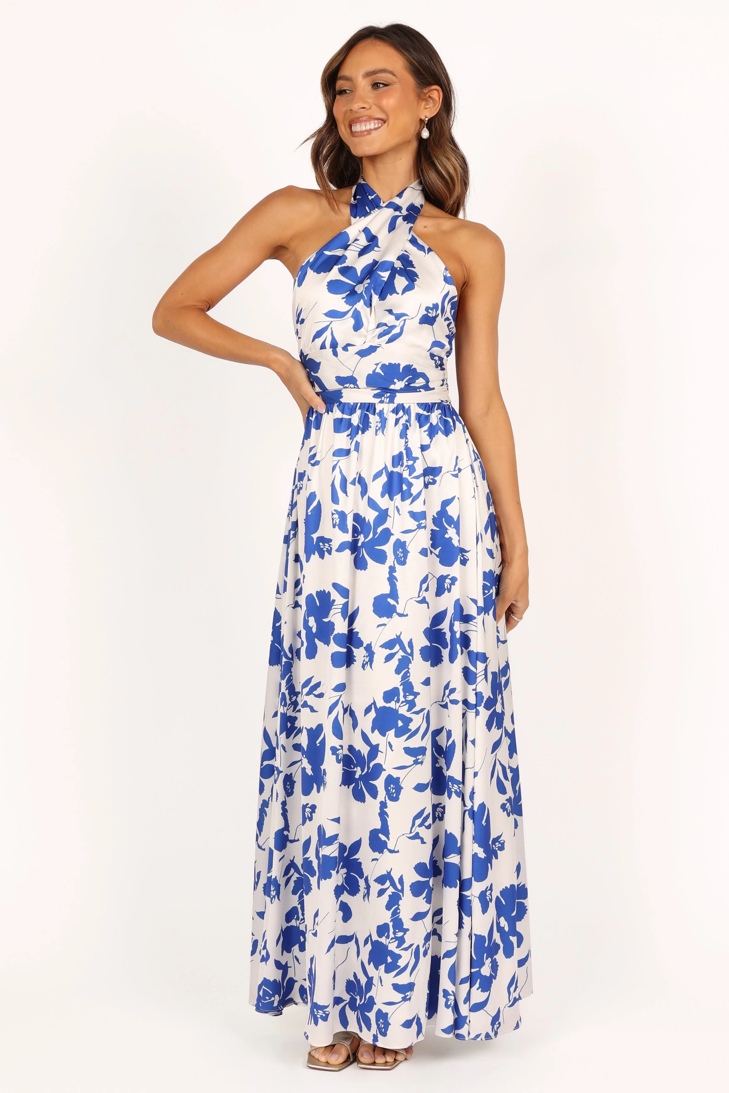 Allora Halter Dress - Blue Floral - Image 7