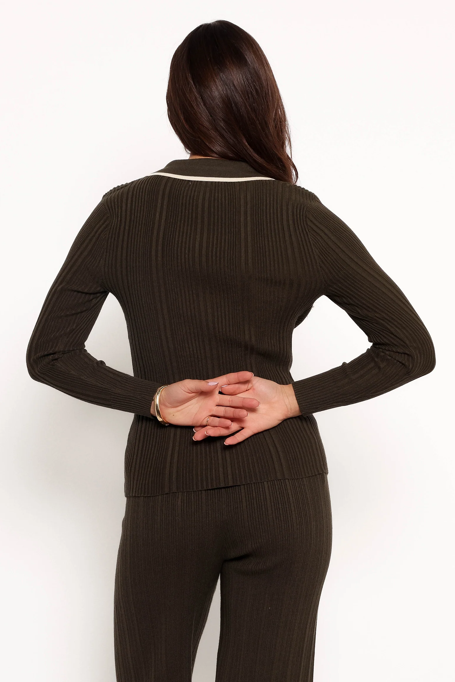 Alondra Cardigan Knit Top - Olive - Image 4