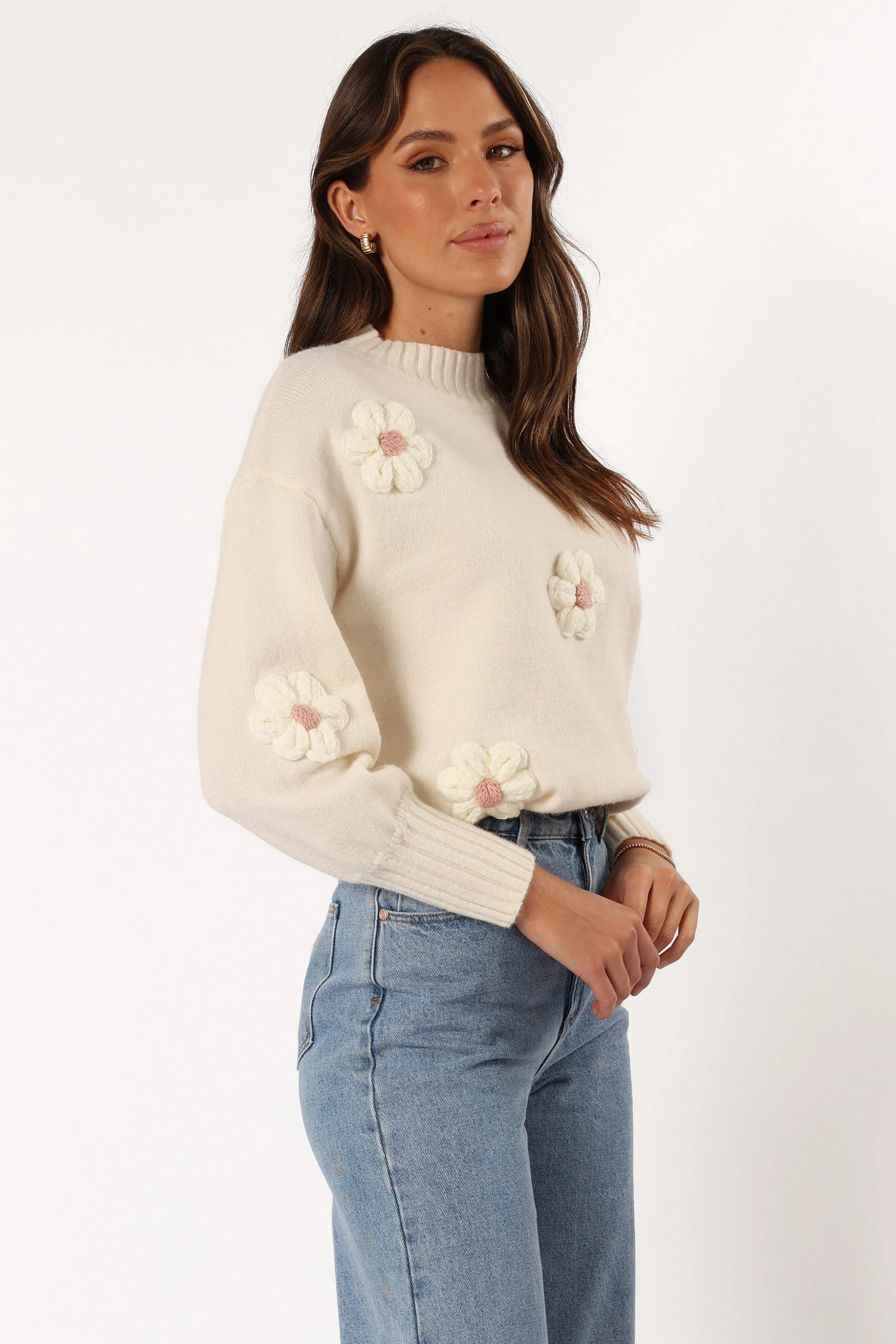 Alto Flower Knit Sweater - White - Image 6