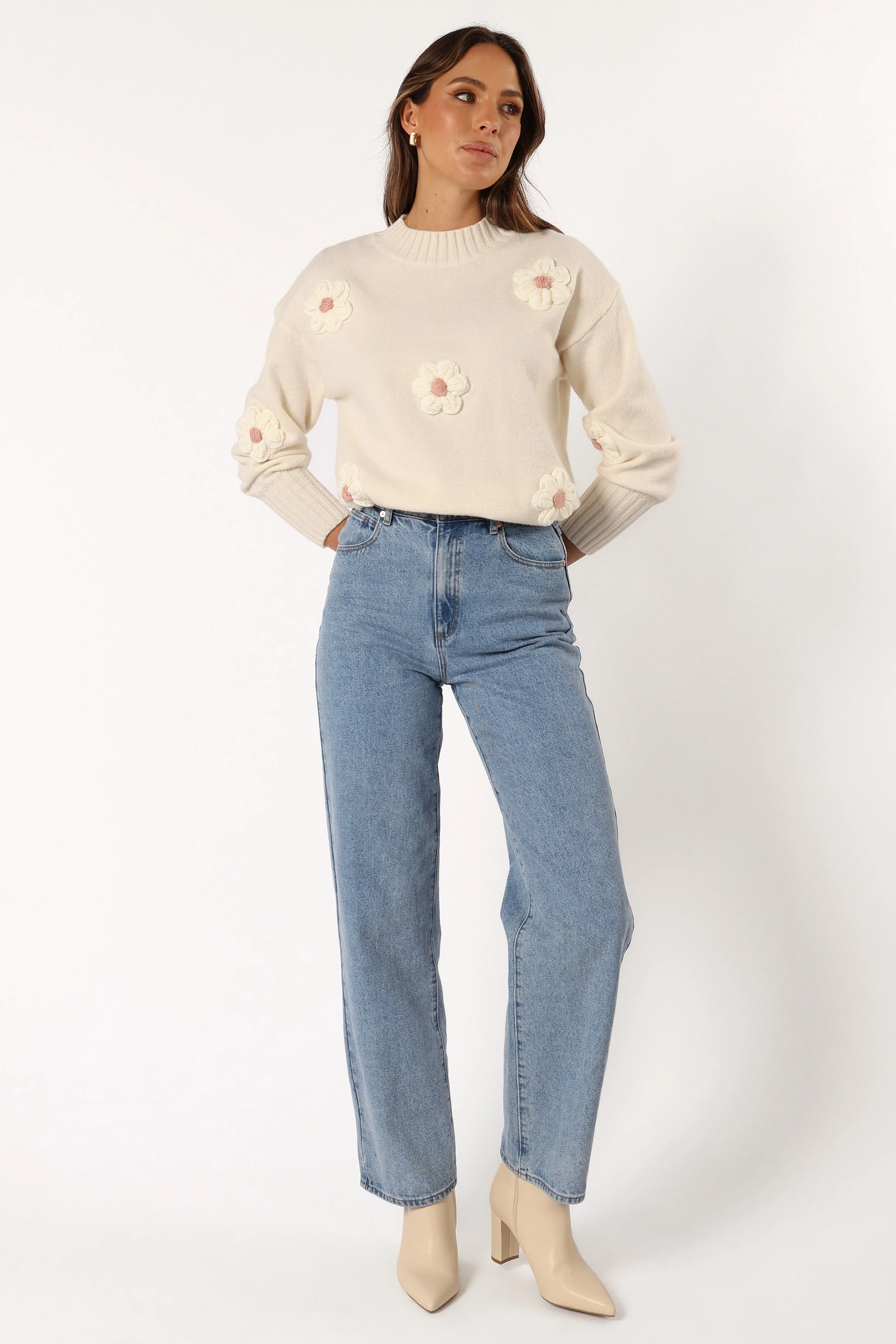 Alto Flower Knit Sweater - White - Image 7