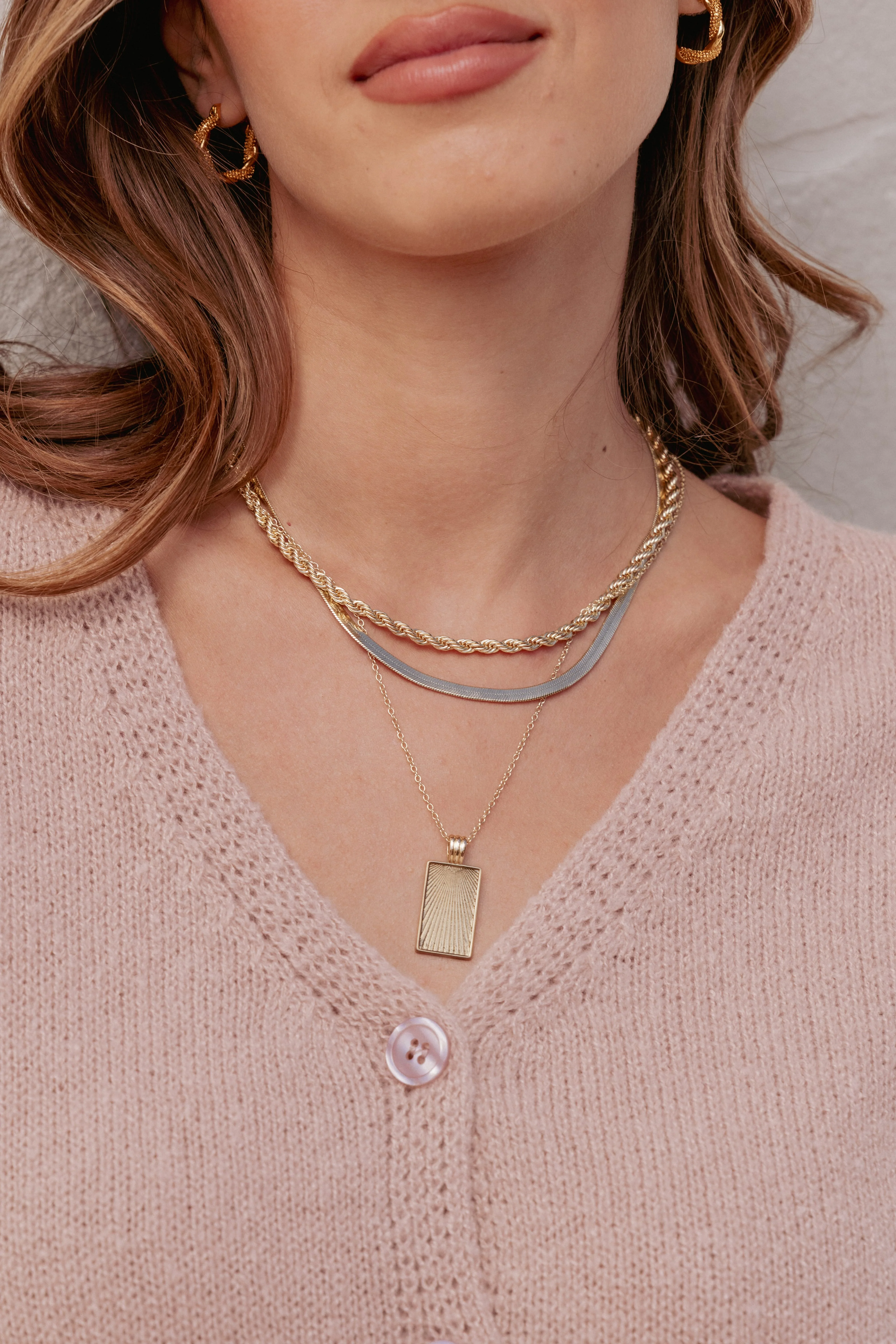 Amber Necklace - Gold