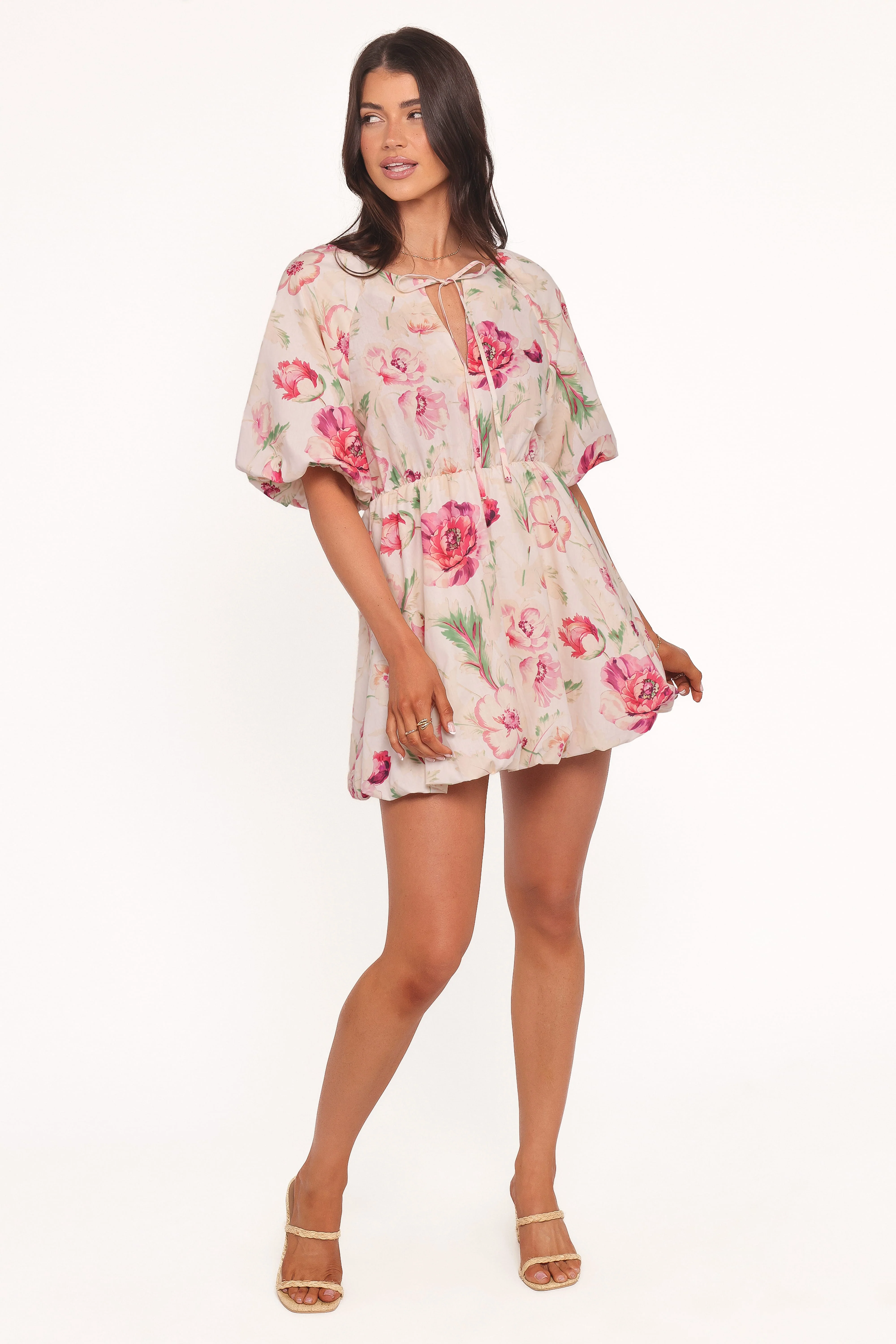 Ameena Mini Dress - White Floral - Image 2