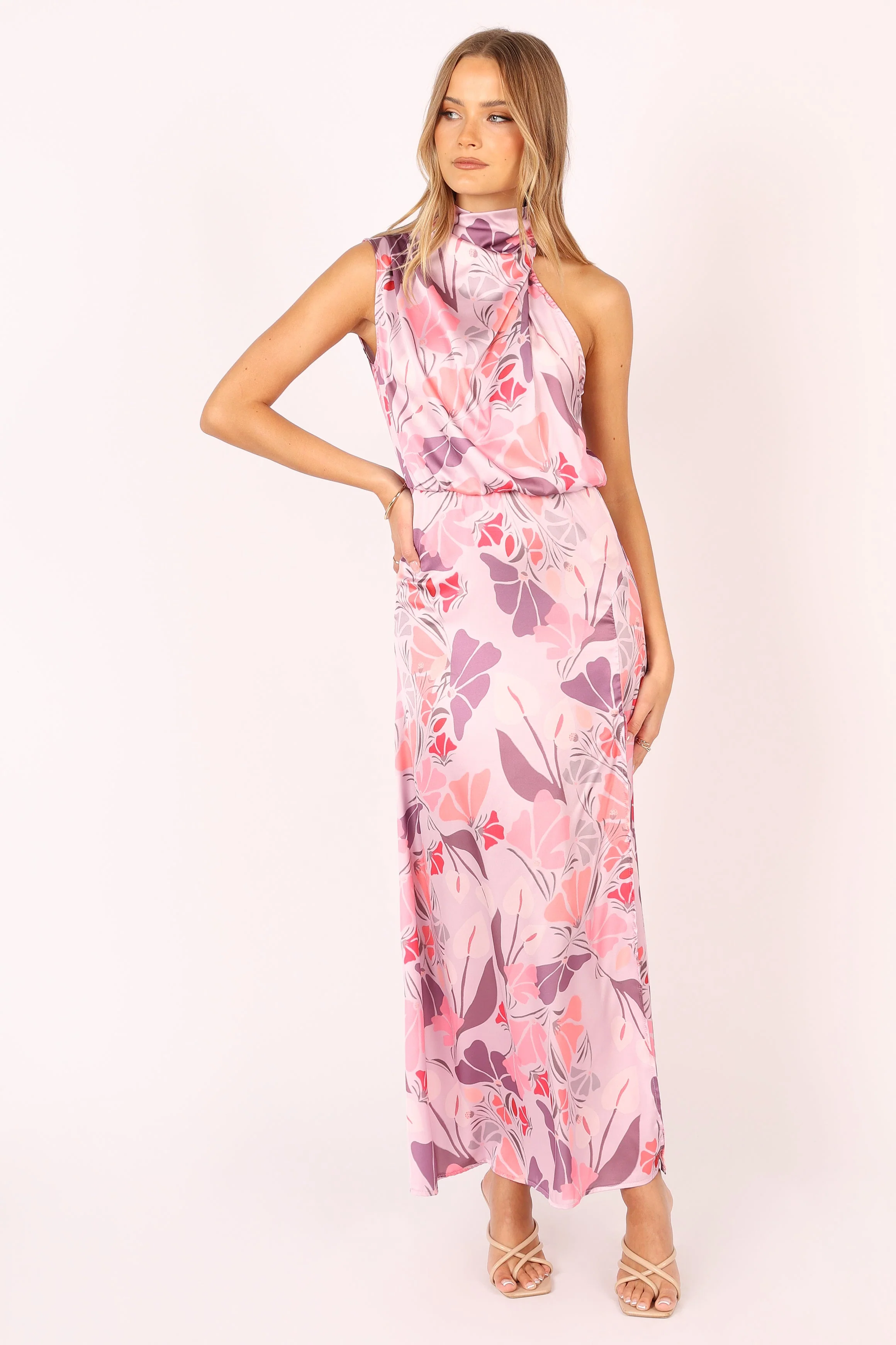 Amelia Halterneck Maxi Dress - Pink Floral - Image 8