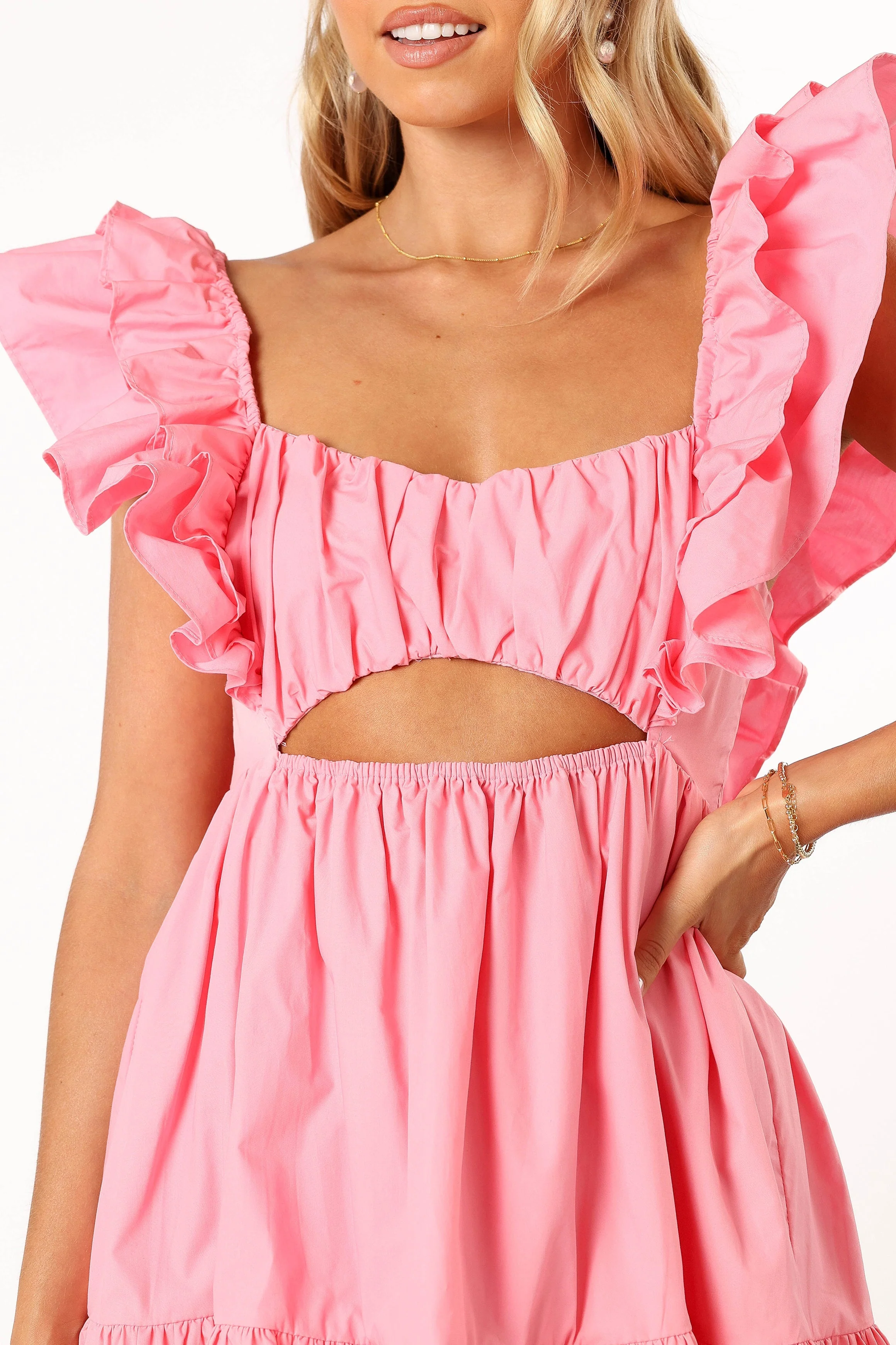 Amias Frill Sleeve Mini Dress - Candy Pink - Image 7