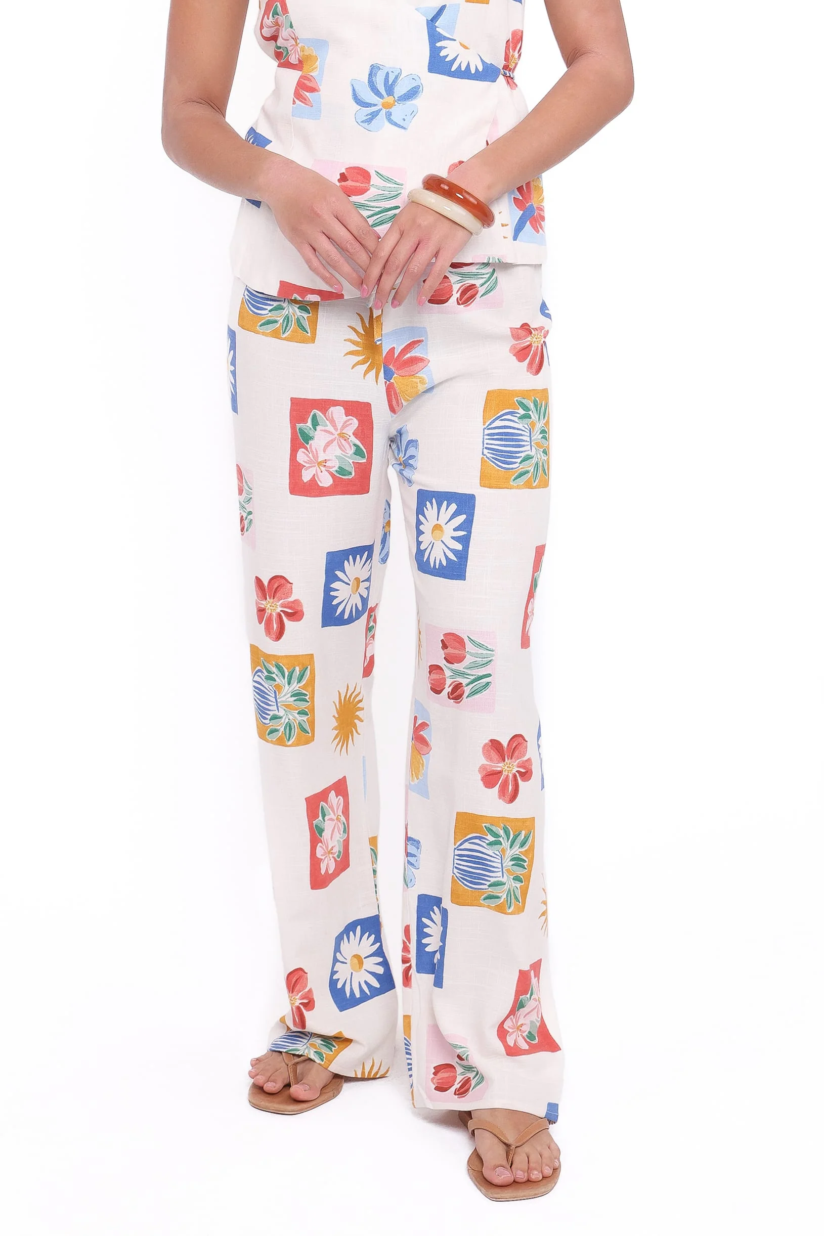 Amicia Wide Leg Pant - Tulip Stamp - Image 4