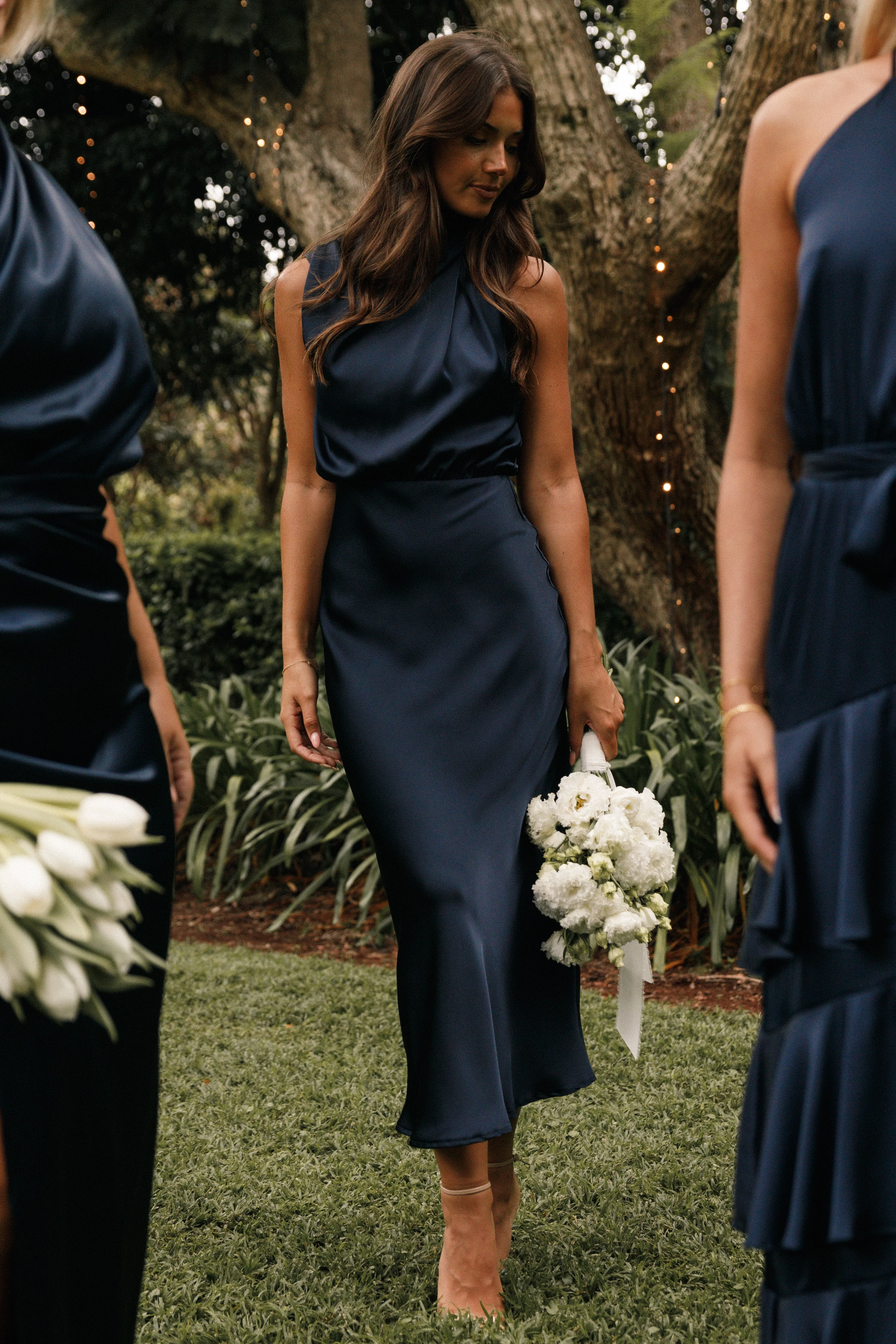 Anabelle Halter Neck Midi Dress - Navy - Image 4