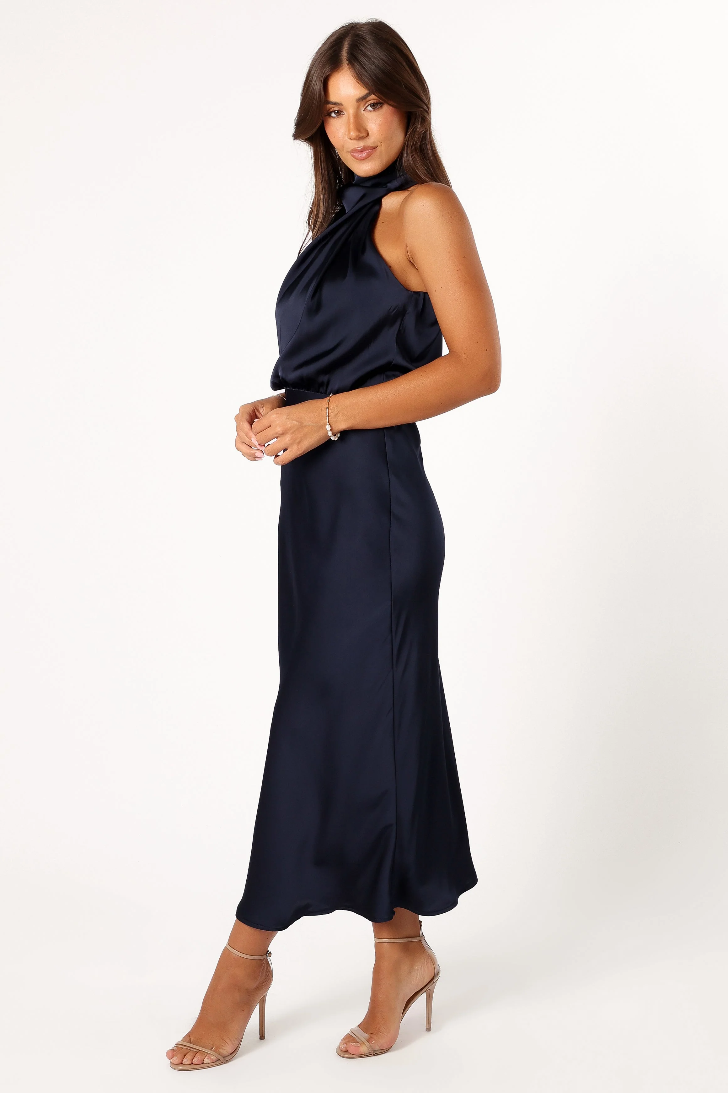 Anabelle Halter Neck Midi Dress - Navy - Image 7