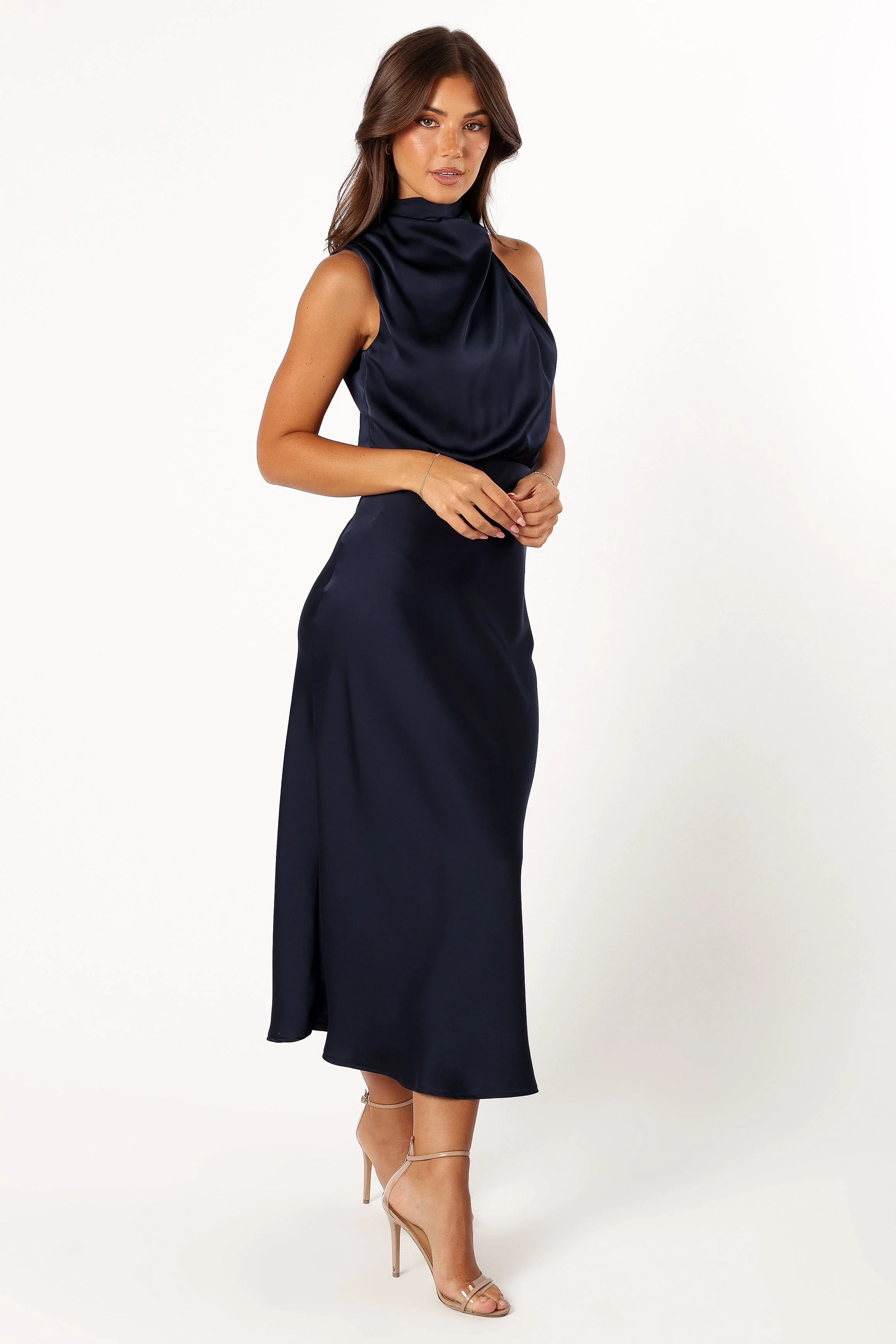 Anabelle Halter Neck Midi Dress - Navy - Image 9