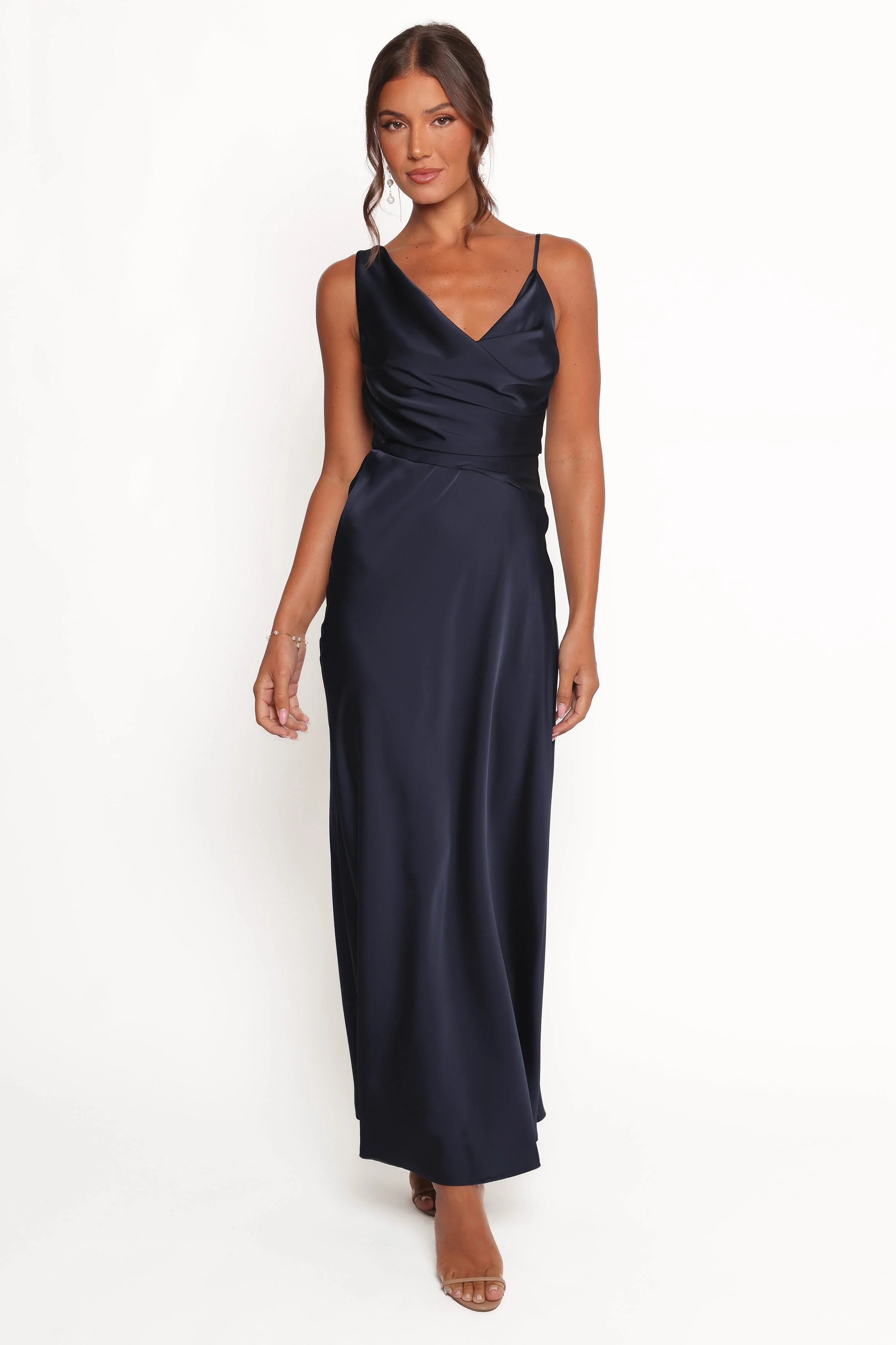 Anela Asymmetric Midi Dress - Navy - Image 2