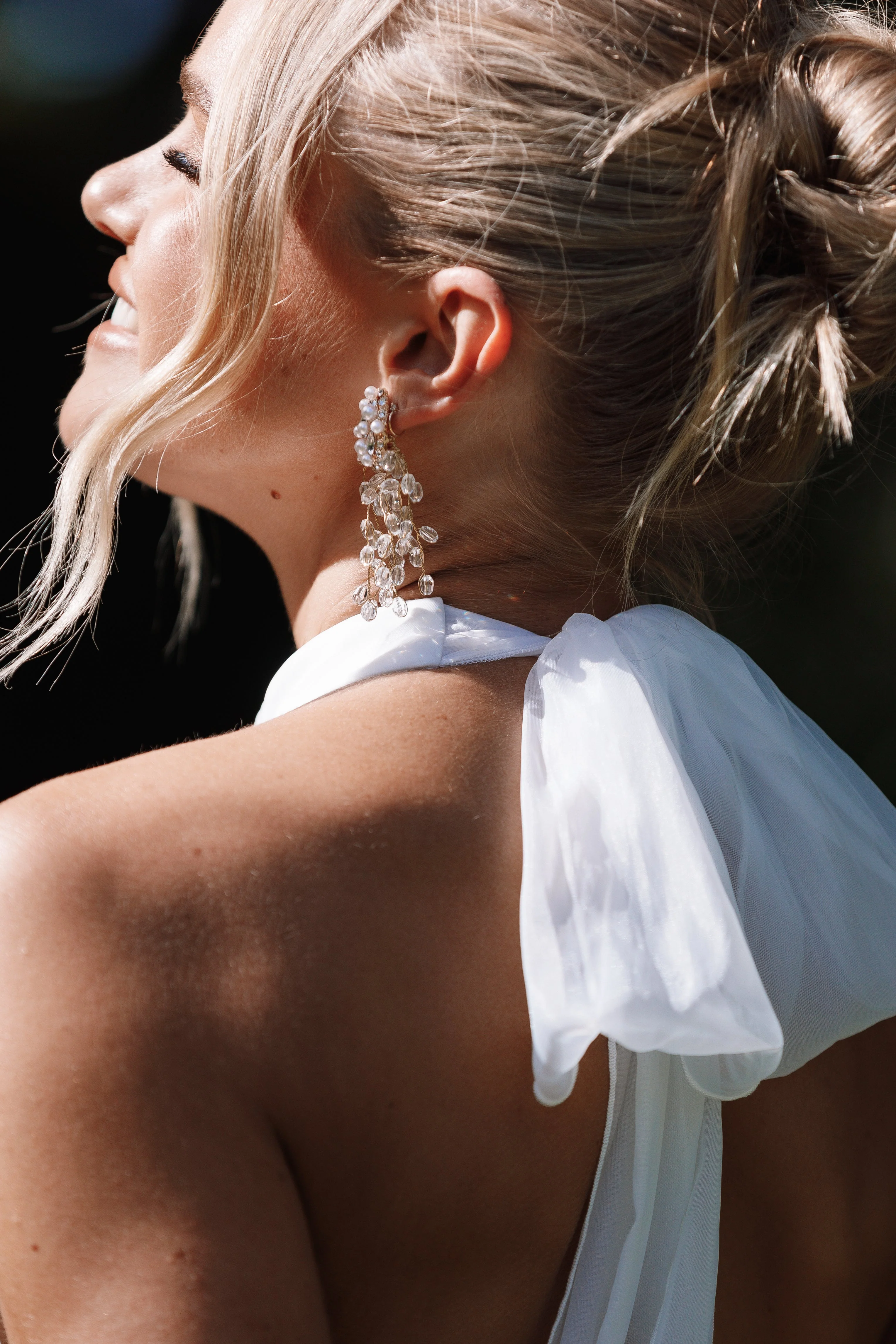 Annalise Pearl Earrings - Gold - Image 2