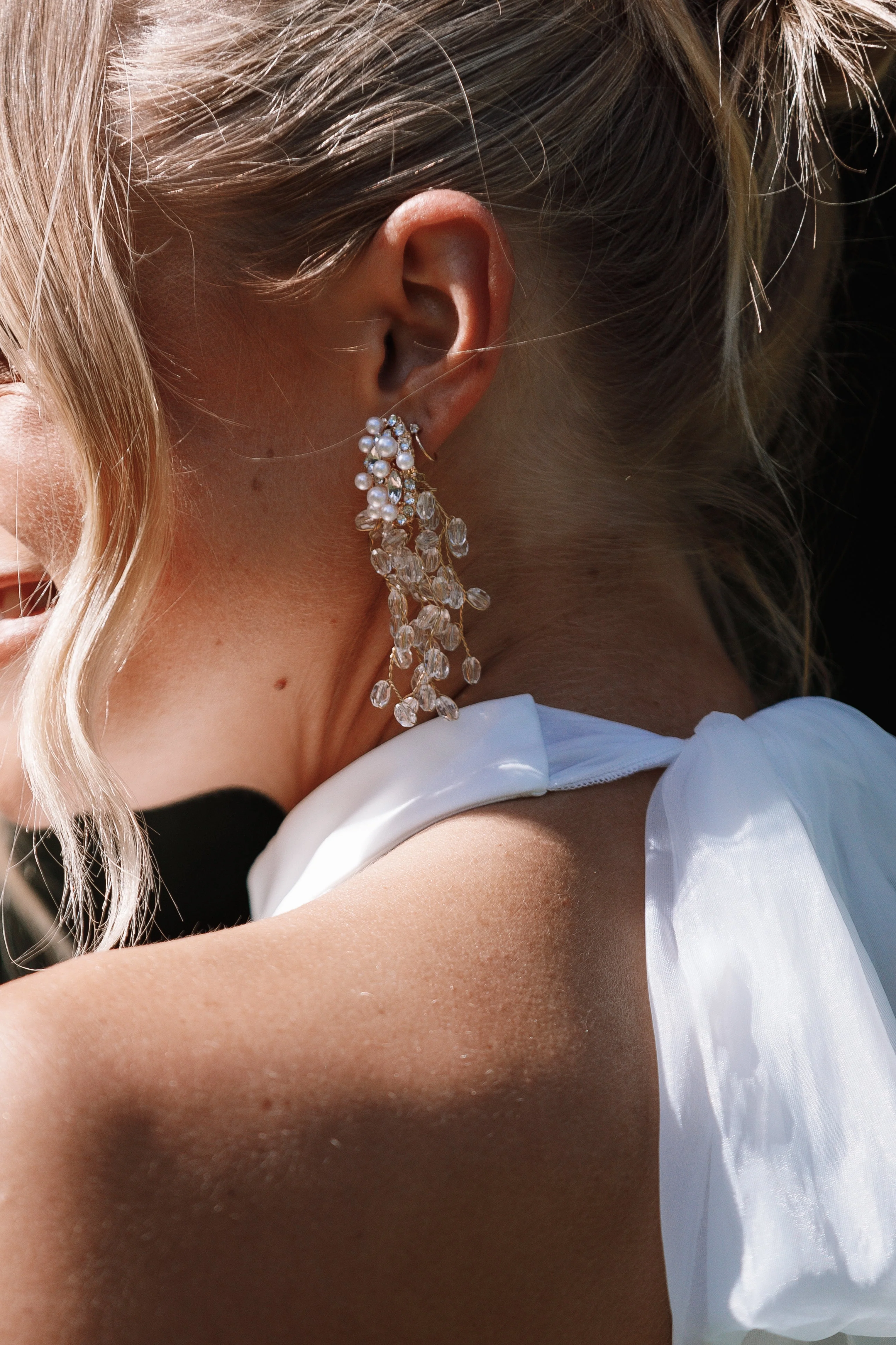 Annalise Pearl Earrings - Gold - Image 3