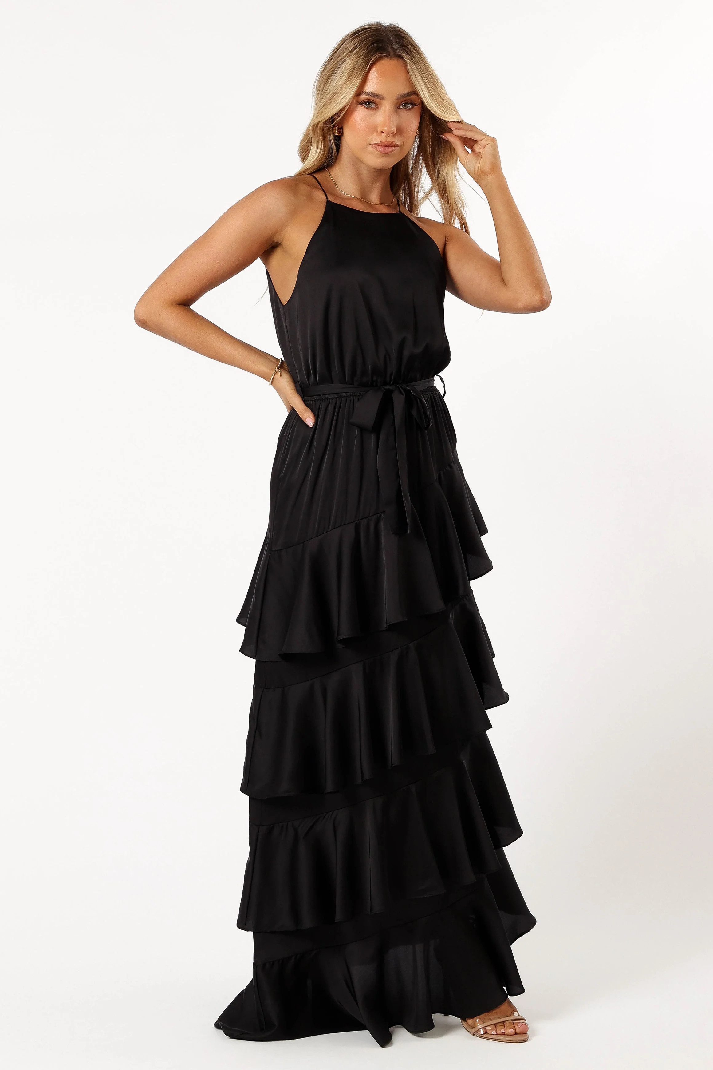 Annalise Tiered Maxi Dress - Black - Image 5