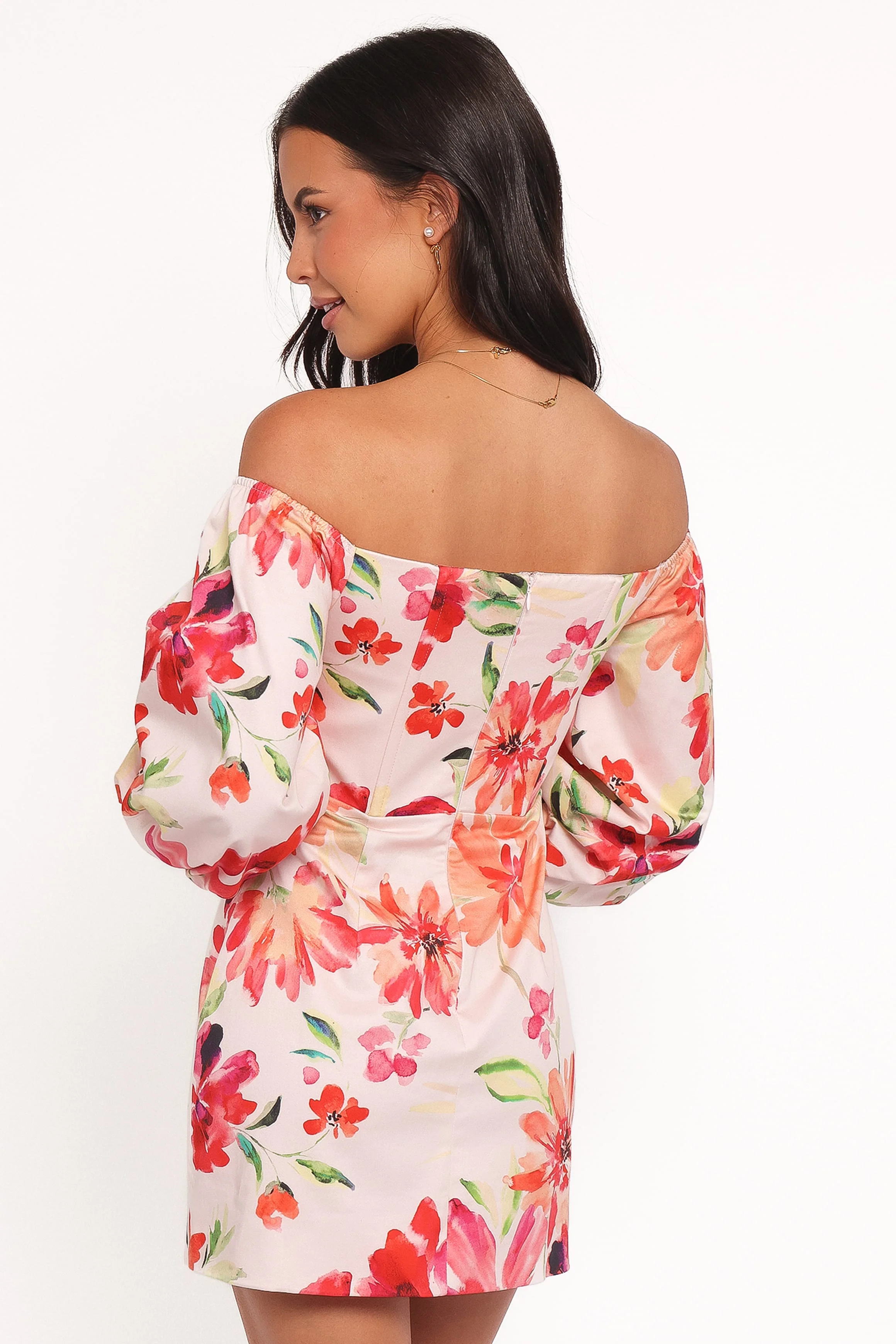 Annette Mini Dress - Orange Floral - Image 5