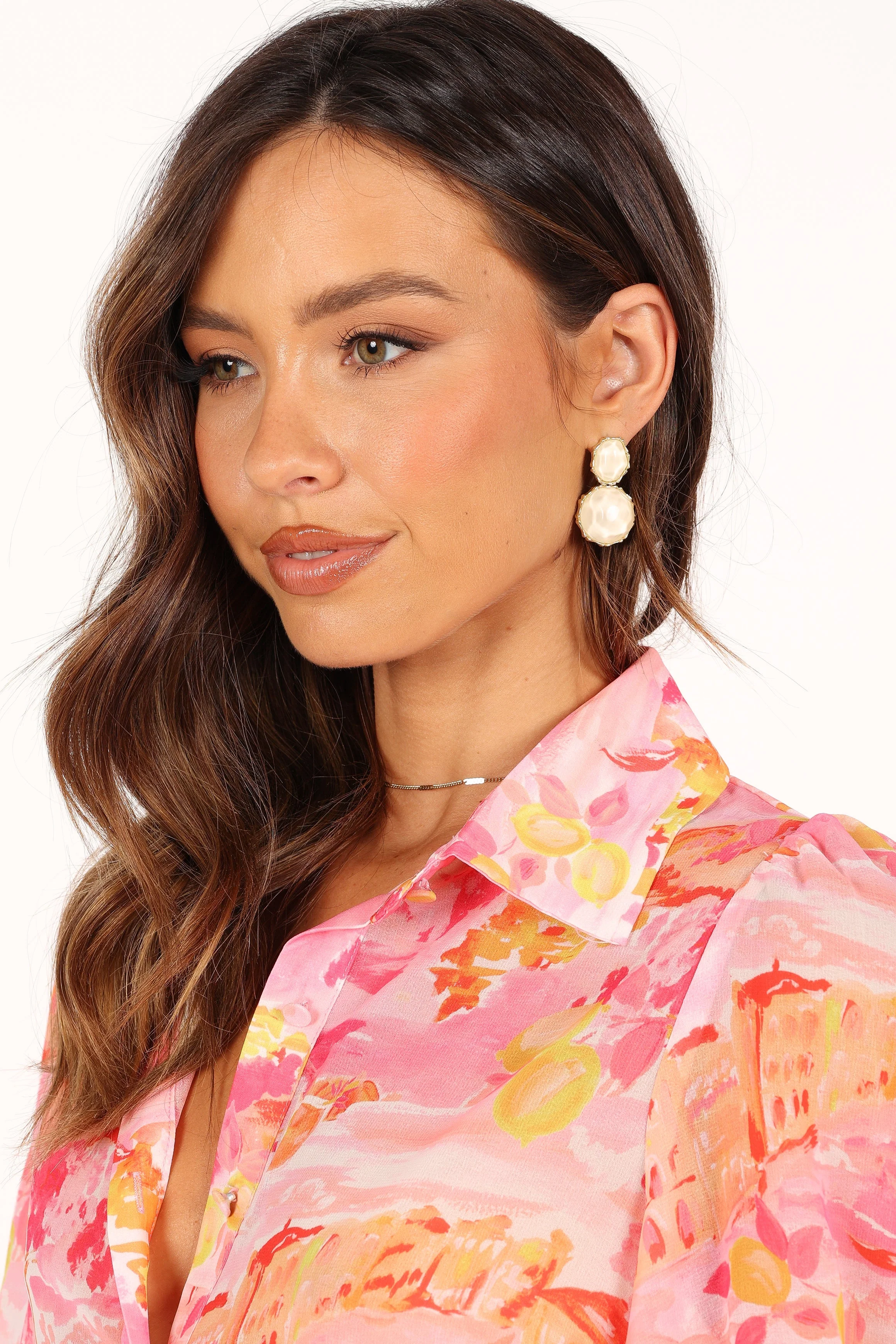 Aquelle Statement Earrings - White - Image 6