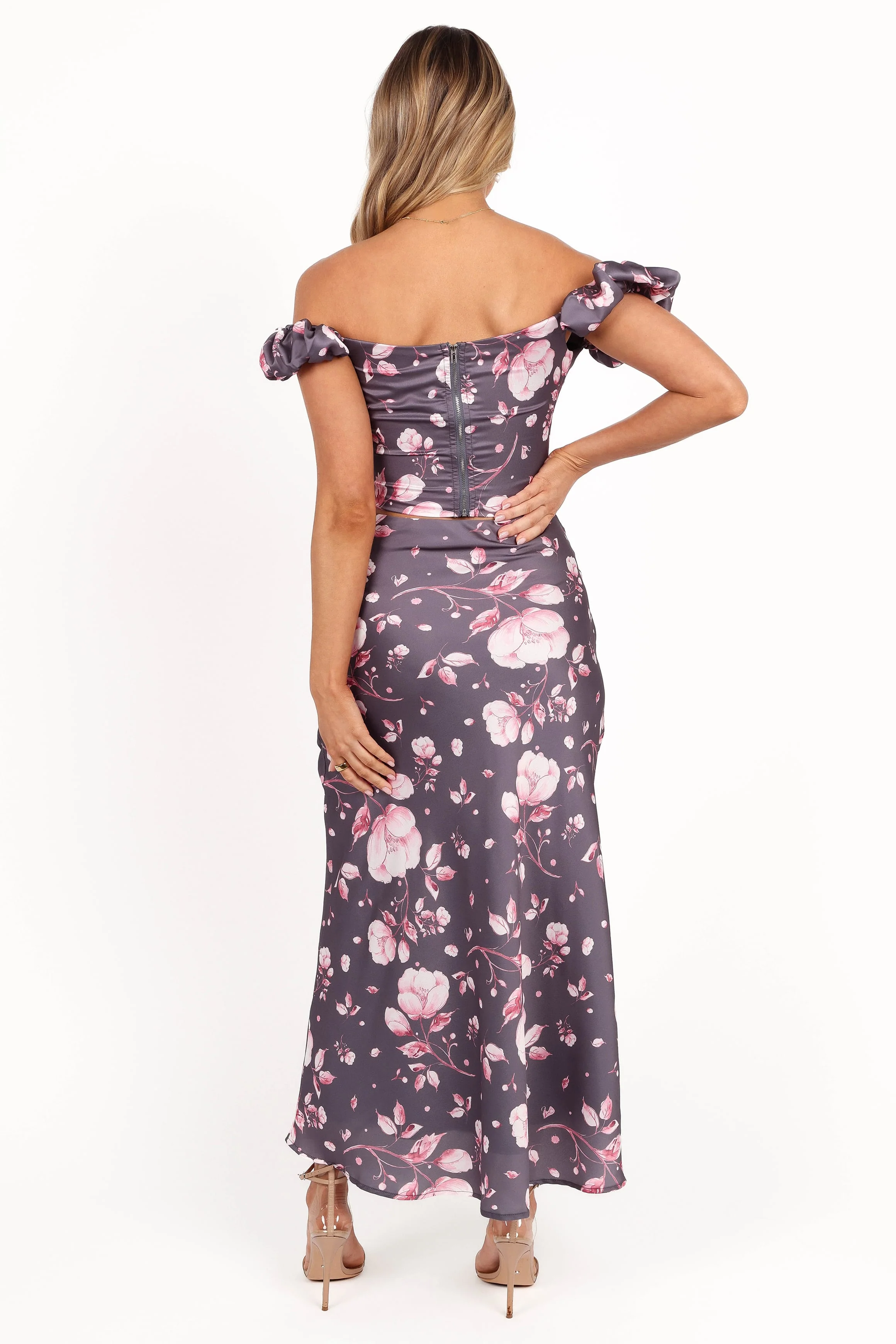 Arabella Two Piece Set - Steel Grey Floral - Image 5