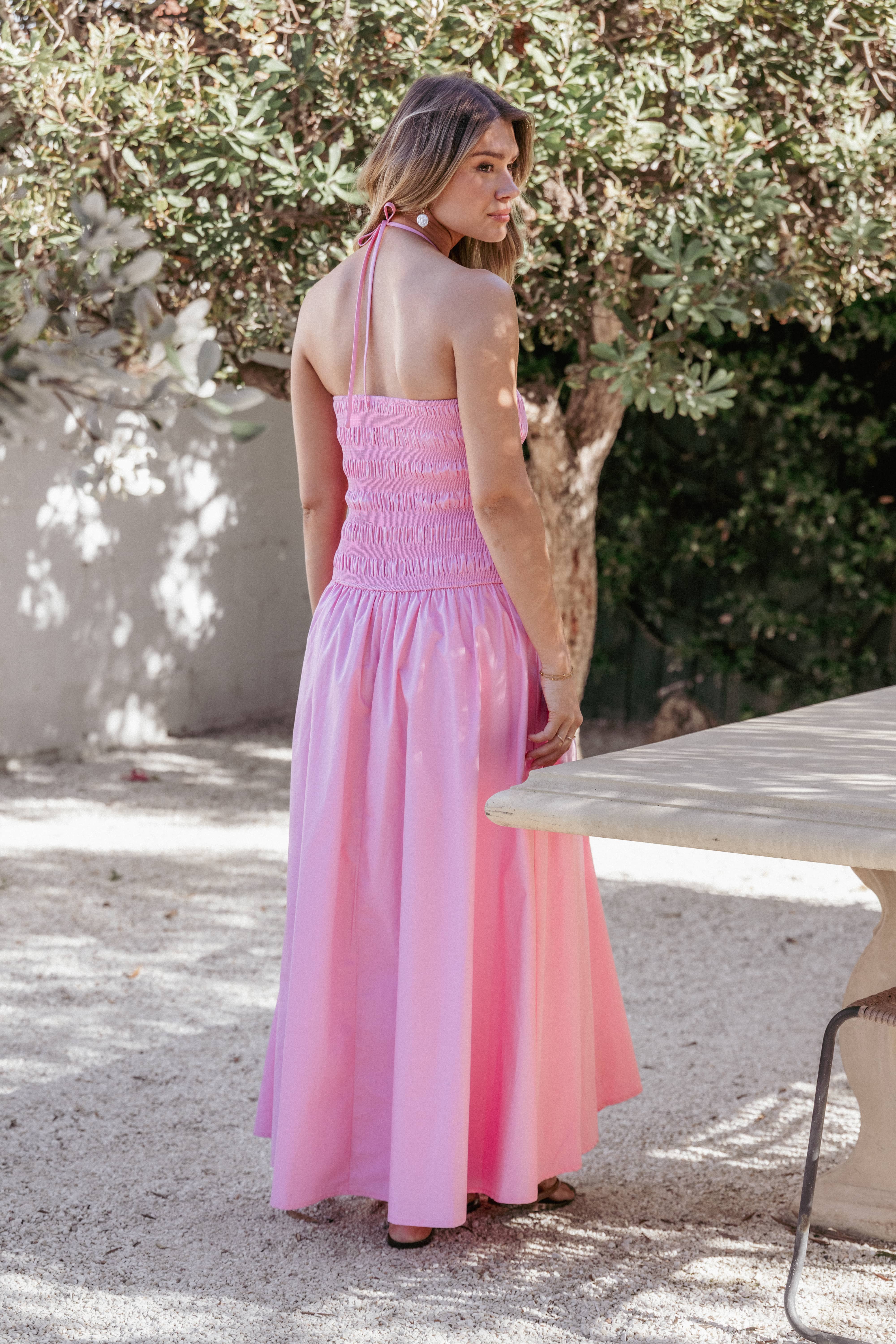 Aradia Halter Maxi Dress - Pink - Image 7