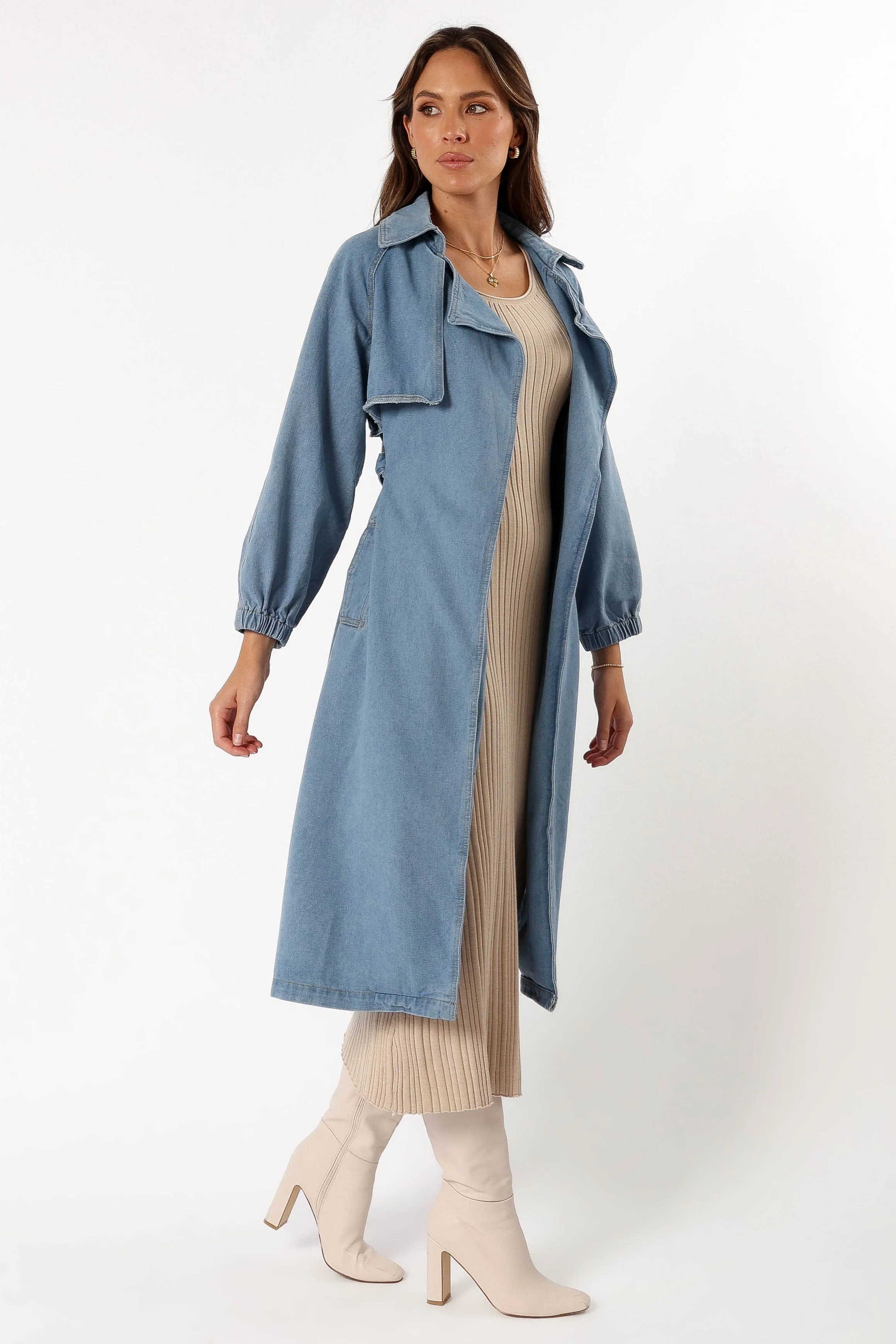 Ariana Trench Coat - Denim - Image 6