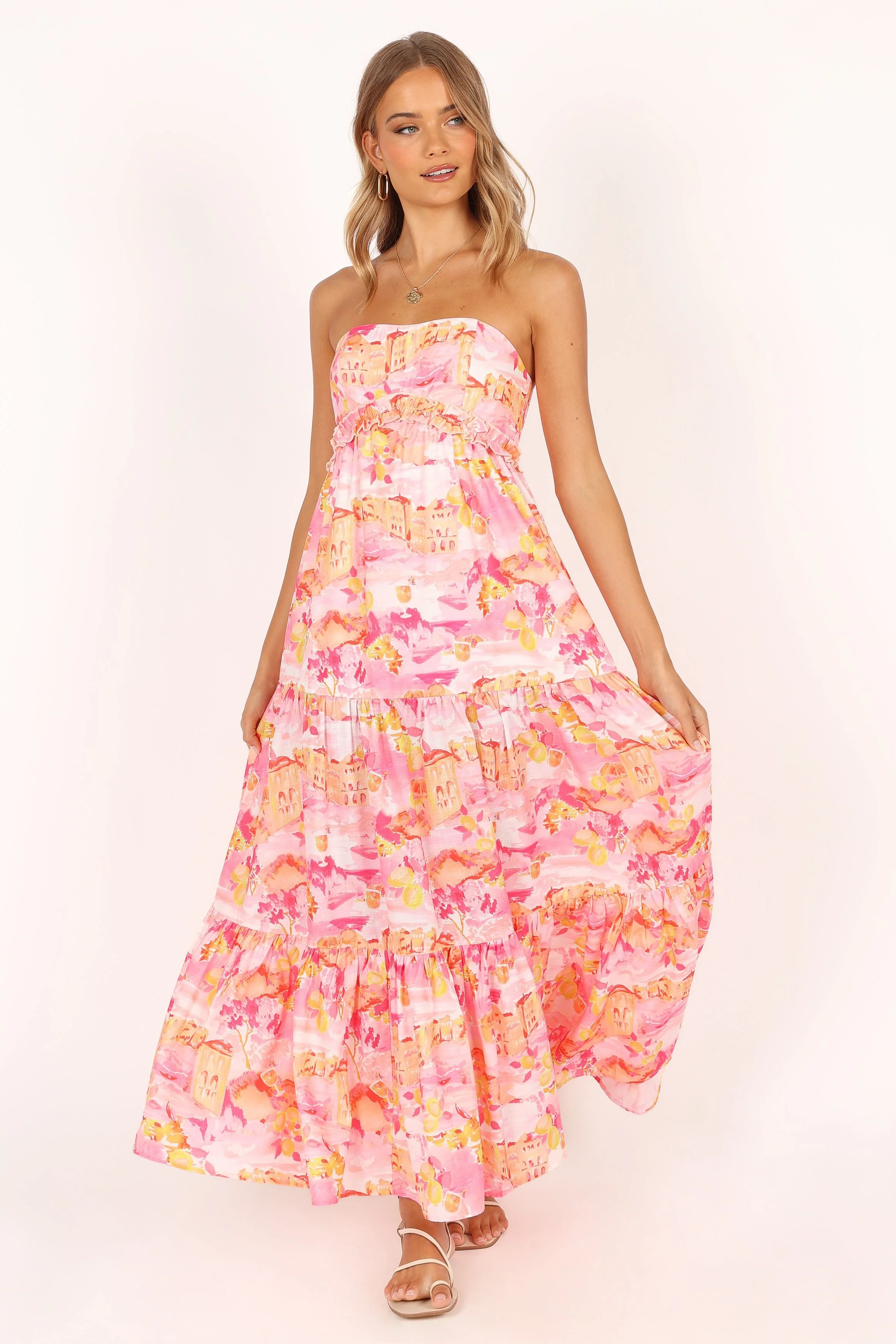 Arianna Strapless Dress - Pink Scenic - Image 8