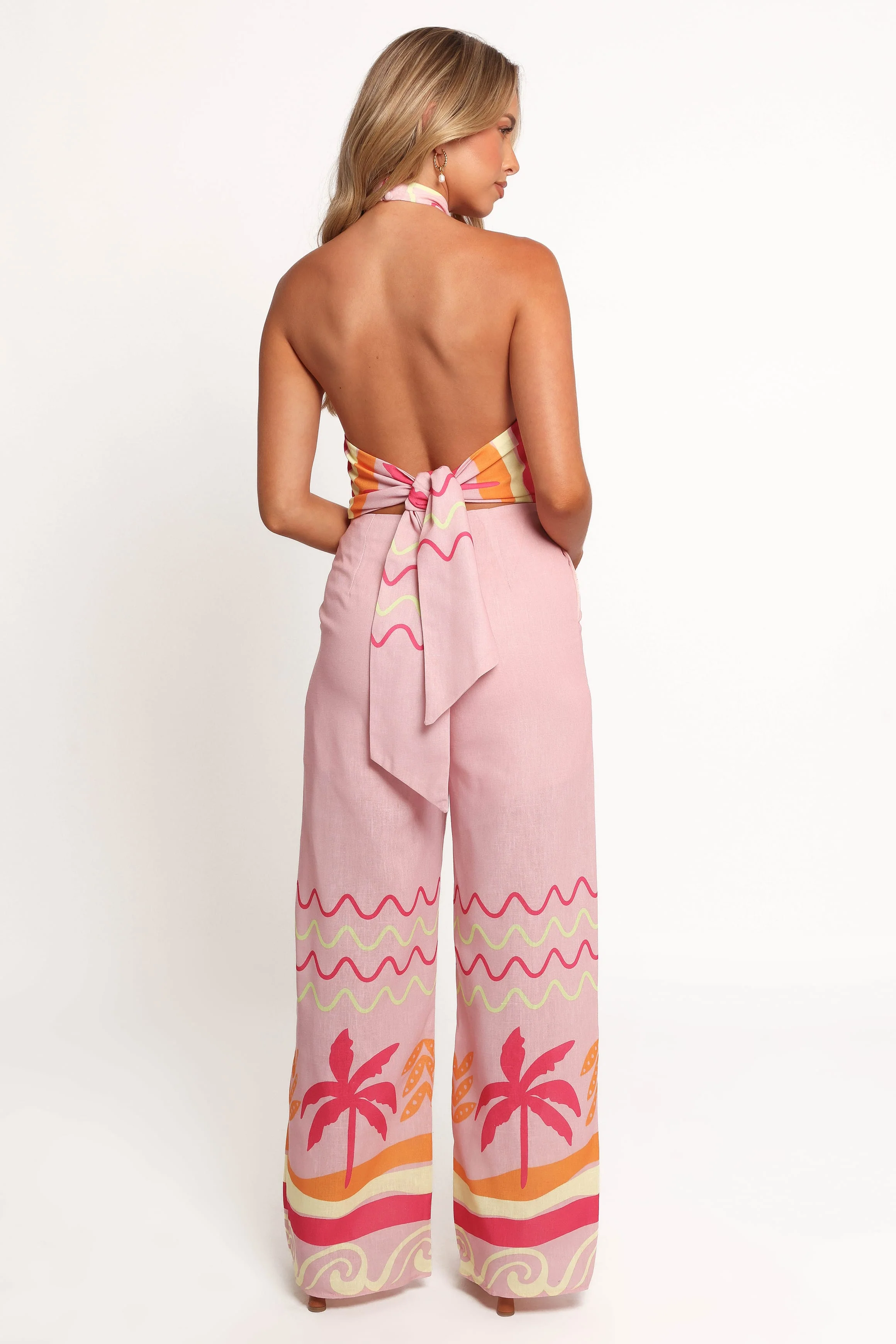 Aryn Halterneck Jumpsuit - Pink Palm - Image 3