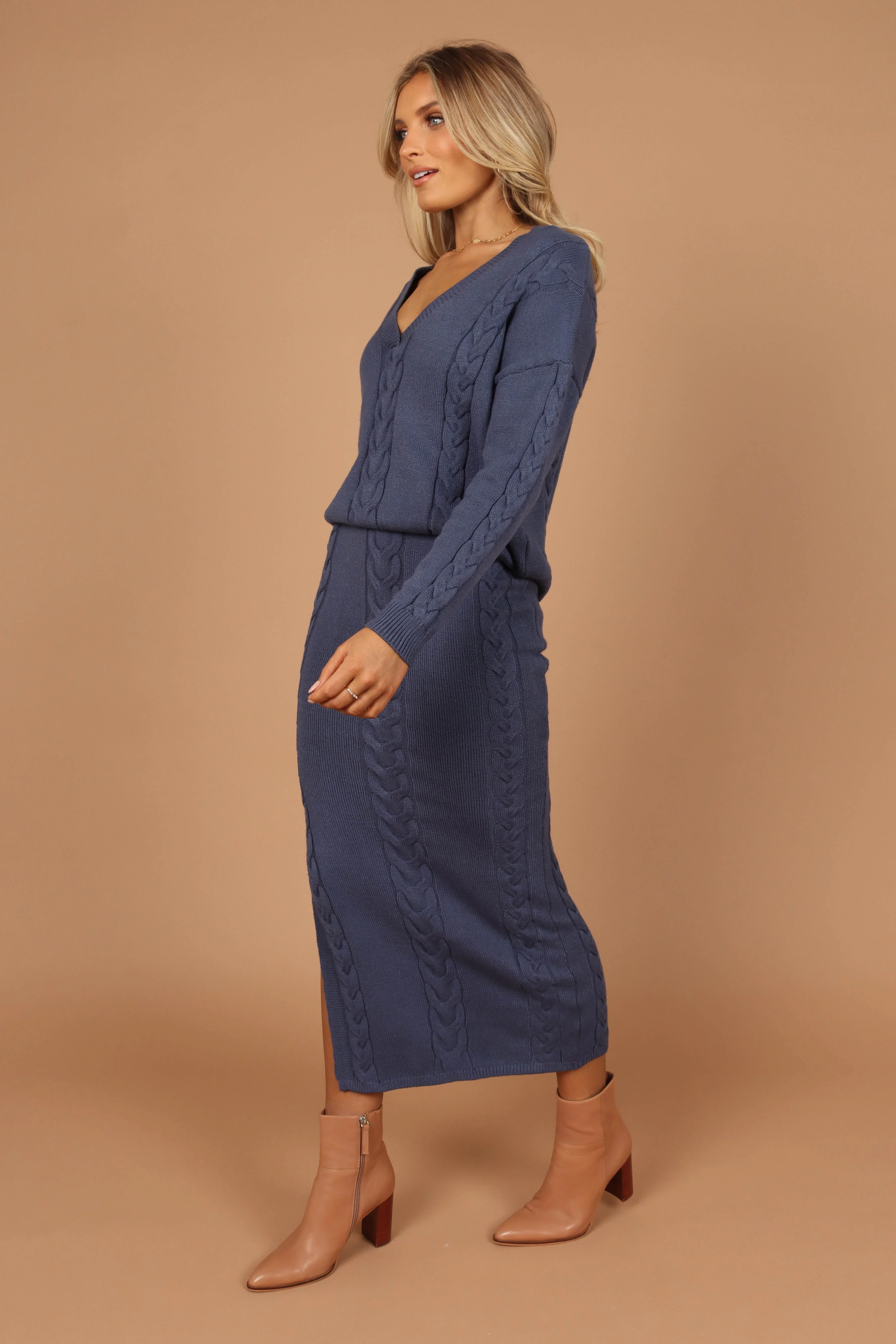 Aspen Cable Knit Sweater - Midnight Blue - Image 5