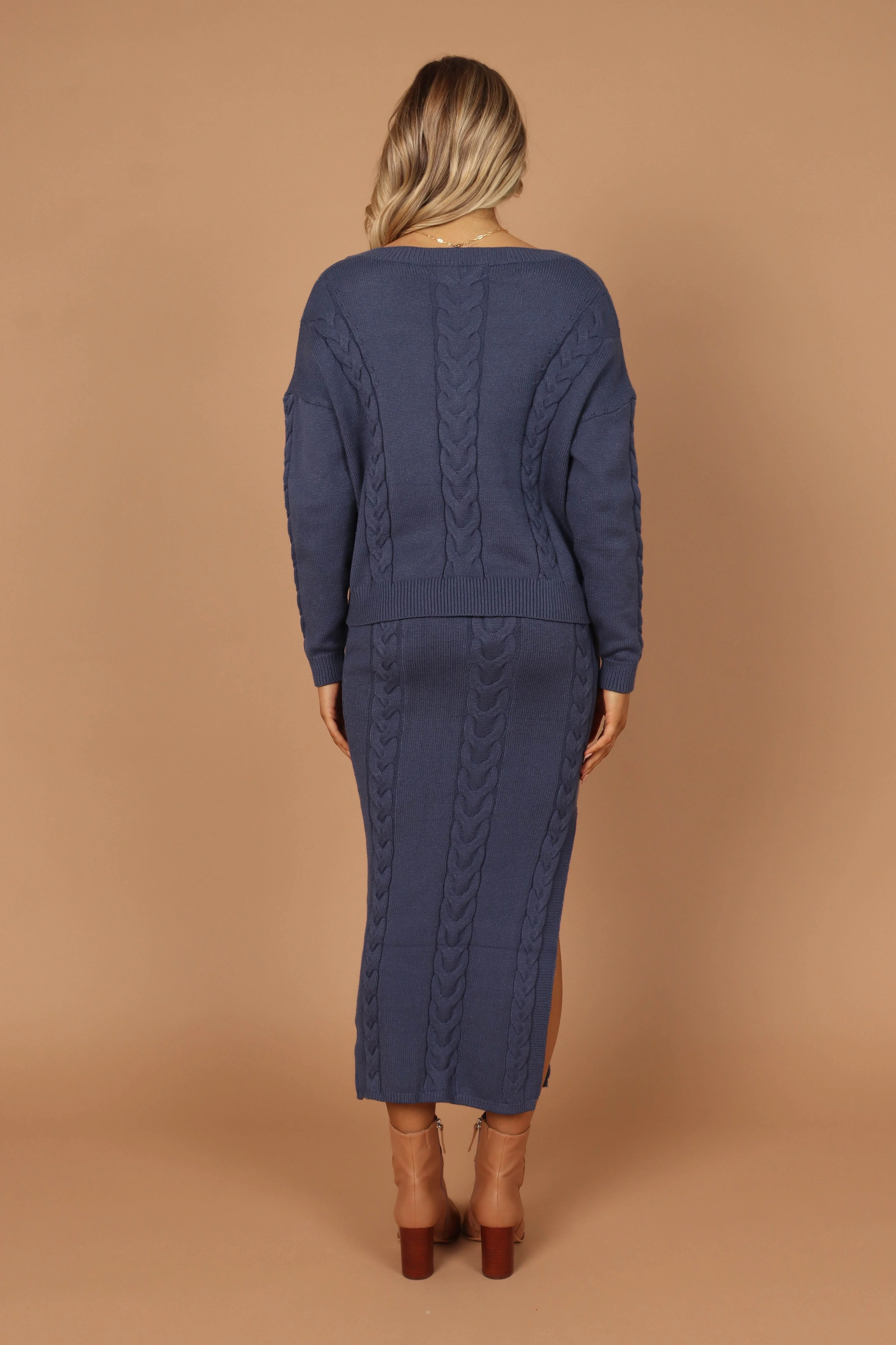Aspen Cable Knit Sweater - Midnight Blue - Image 6