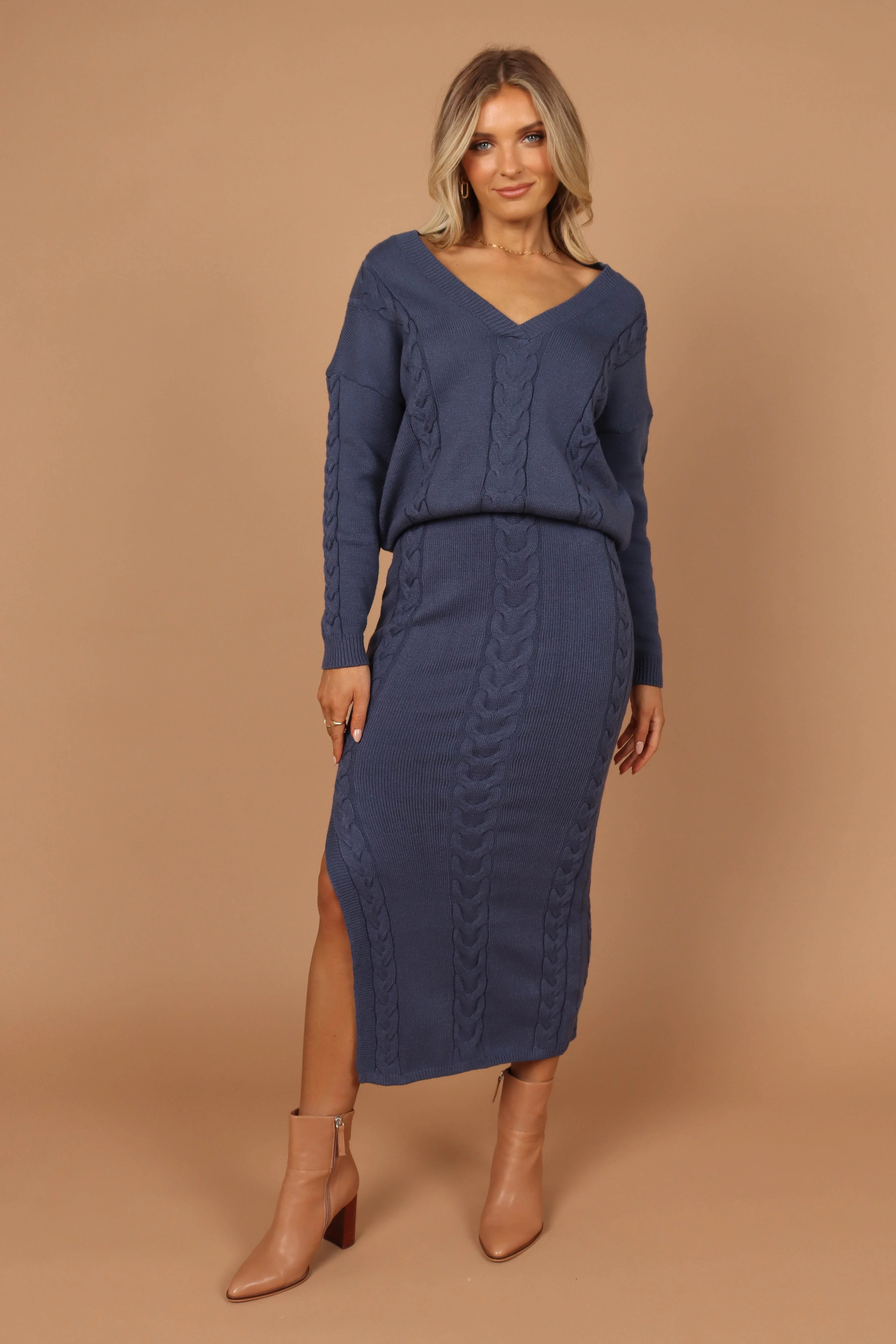 Aspen Cable Knit Sweater - Midnight Blue - Image 8